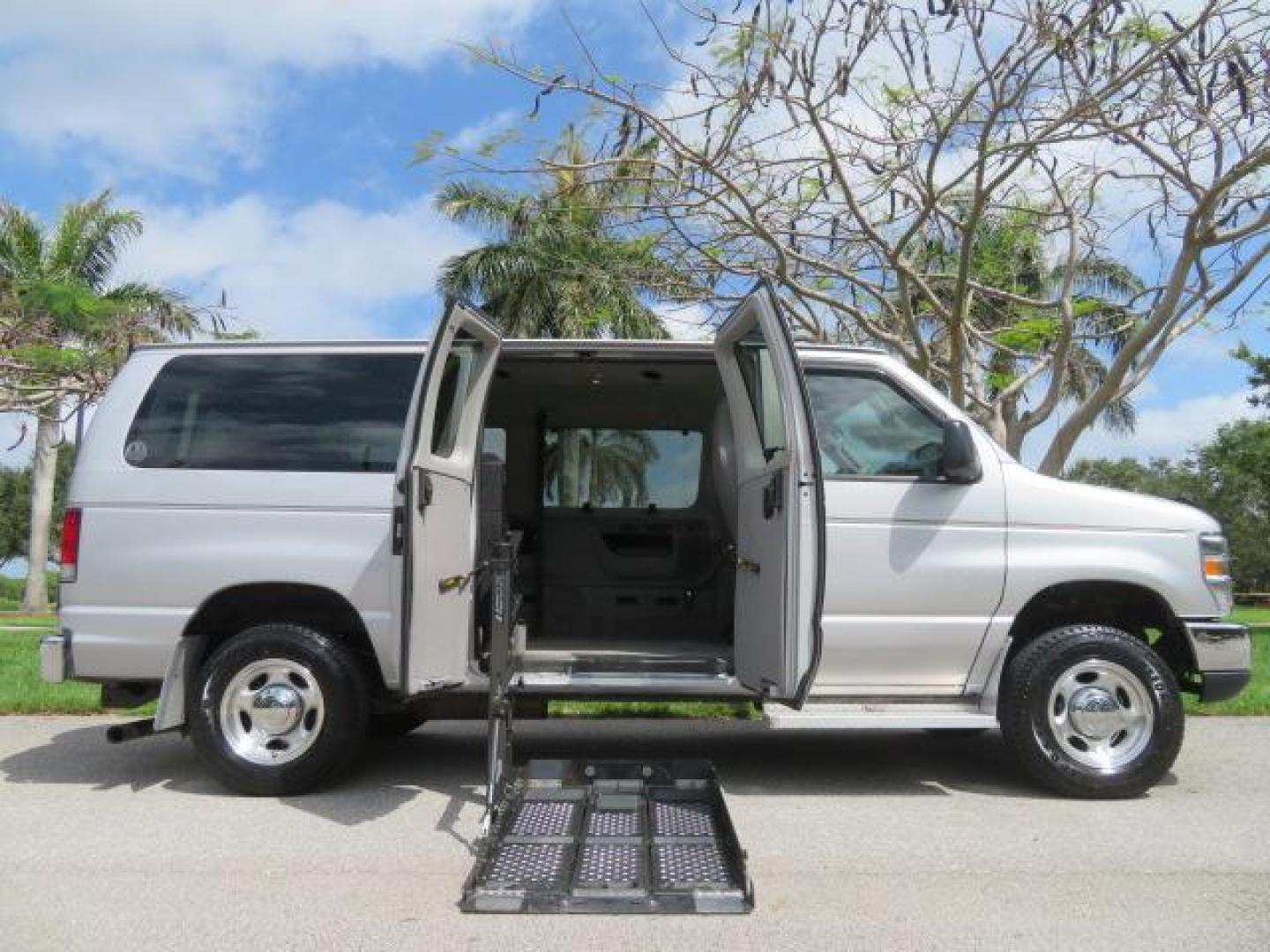 2010 Gold Ford Econoline Wagon E-150 (1FTNE1EL6AD) with an 5.4L V8 SOHC 16V engine, 4-Speed Automatic transmission, located at 4301 Oak Circle #19, Boca Raton, FL, 33431, (954) 561-2499, 26.388861, -80.084038 - You are looking at a Beautiful 2010 Ford Econoline Handicap Wheelchair Converison Van Tuscany VMI Conversion with 48K Original Miles, Ricon Side Entry Wheelchair Lift (the lift is almost brand new), 800lbs Capacity Lift, Raised Side Entry Doors, L Track Ratchet Tie-Downs in the floor, Factory Naviga - Photo#136