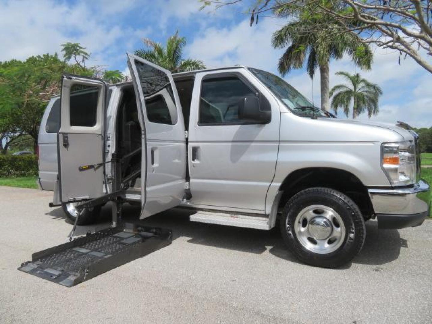 2010 Gold Ford Econoline Wagon E-150 (1FTNE1EL6AD) with an 5.4L V8 SOHC 16V engine, 4-Speed Automatic transmission, located at 4301 Oak Circle #19, Boca Raton, FL, 33431, (954) 561-2499, 26.388861, -80.084038 - You are looking at a Beautiful 2010 Ford Econoline Handicap Wheelchair Converison Van Tuscany VMI Conversion with 48K Original Miles, Ricon Side Entry Wheelchair Lift (the lift is almost brand new), 800lbs Capacity Lift, Raised Side Entry Doors, L Track Ratchet Tie-Downs in the floor, Factory Naviga - Photo#138