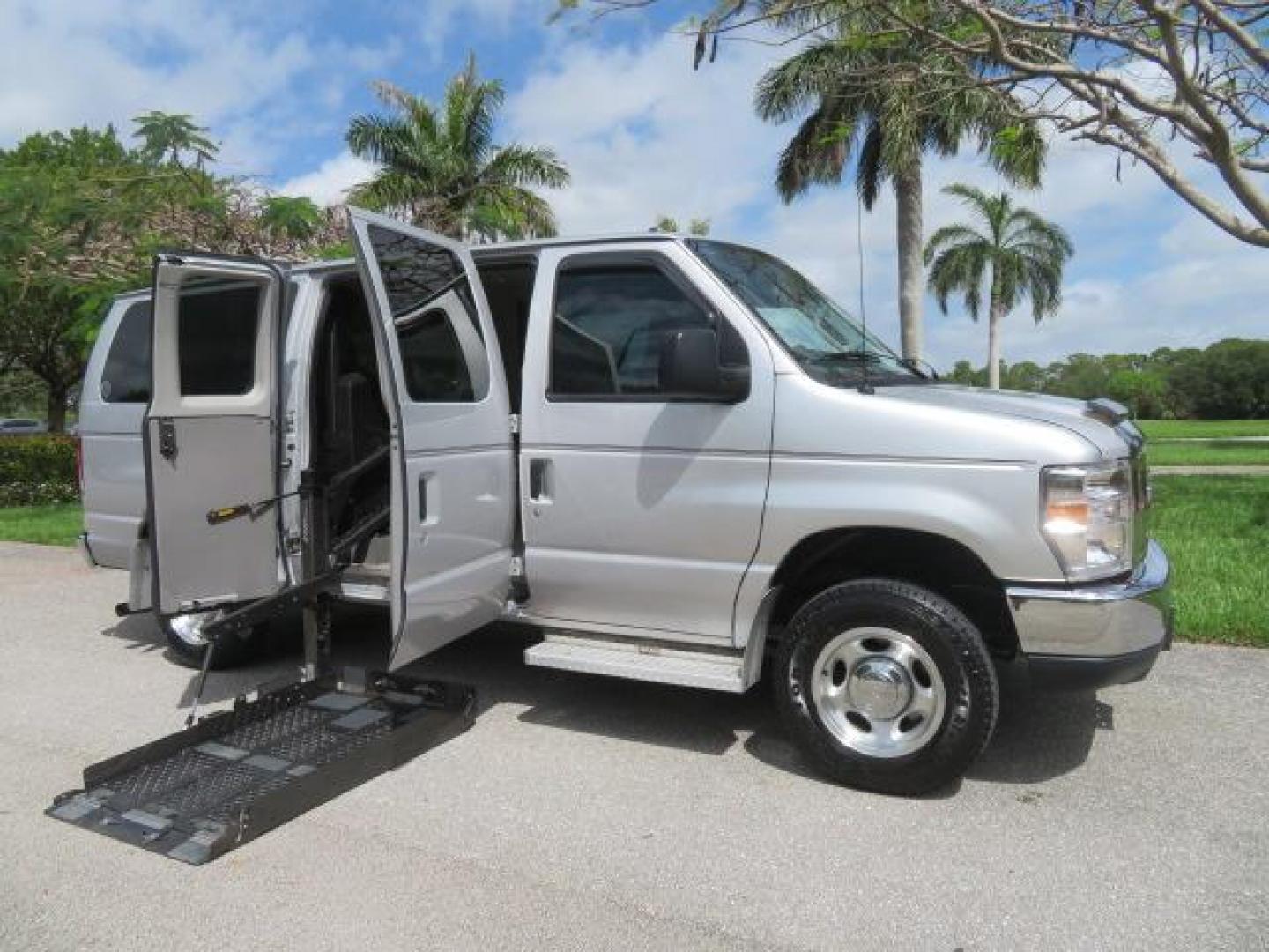 2010 Gold Ford Econoline Wagon E-150 (1FTNE1EL6AD) with an 5.4L V8 SOHC 16V engine, 4-Speed Automatic transmission, located at 4301 Oak Circle #19, Boca Raton, FL, 33431, (954) 561-2499, 26.388861, -80.084038 - You are looking at a Beautiful 2010 Ford Econoline Handicap Wheelchair Converison Van Tuscany VMI Conversion with 48K Original Miles, Ricon Side Entry Wheelchair Lift (the lift is almost brand new), 800lbs Capacity Lift, Raised Side Entry Doors, L Track Ratchet Tie-Downs in the floor, Factory Naviga - Photo#141