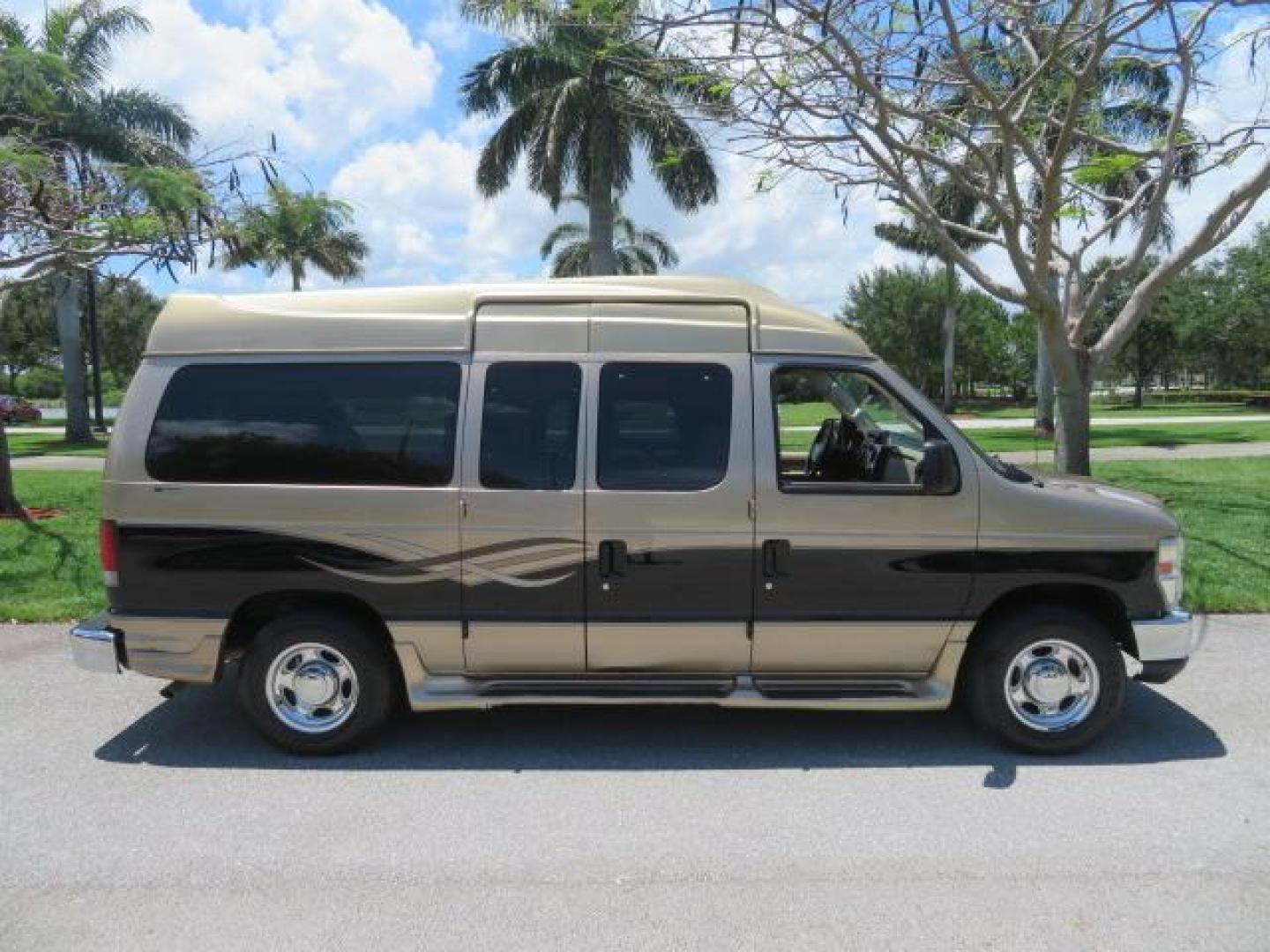 2010 Gold Ford Econoline Wagon E-150 (1FTNE1EL6AD) with an 5.4L V8 SOHC 16V engine, 4-Speed Automatic transmission, located at 4301 Oak Circle #19, Boca Raton, FL, 33431, (954) 561-2499, 26.388861, -80.084038 - You are looking at a Beautiful 2010 Ford Econoline Handicap Wheelchair Converison Van Tuscany VMI Conversion with 48K Original Miles, Ricon Side Entry Wheelchair Lift (the lift is almost brand new), 800lbs Capacity Lift, Raised Side Entry Doors, L Track Ratchet Tie-Downs in the floor, Factory Naviga - Photo#17