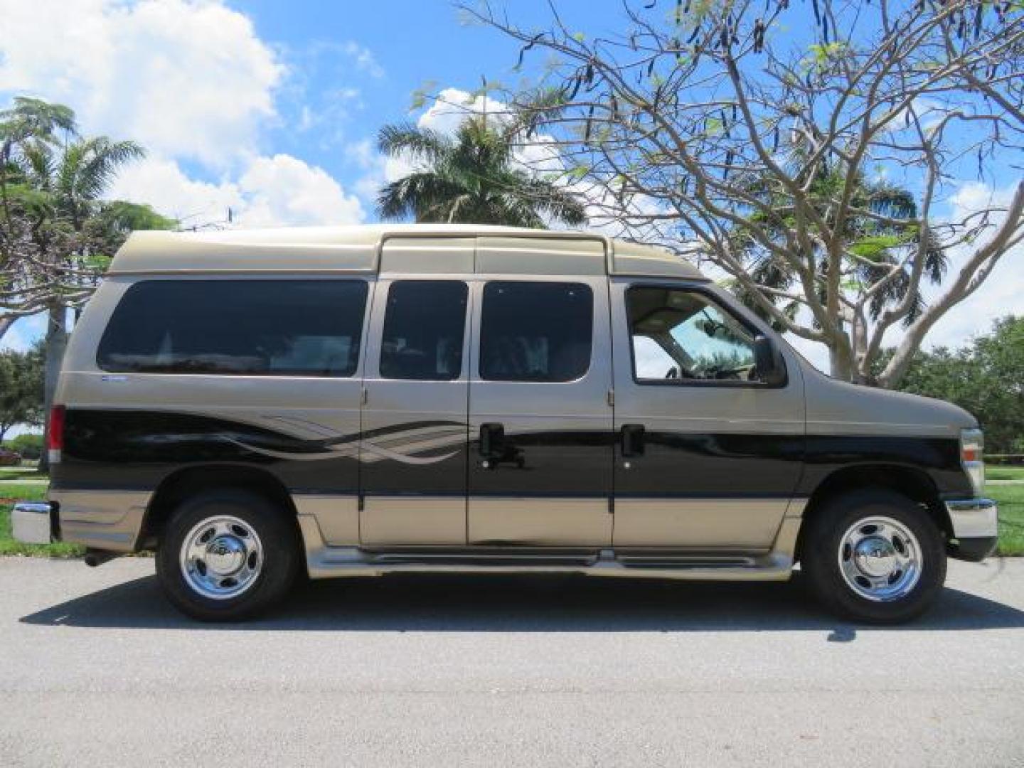 2010 Gold Ford Econoline Wagon E-150 (1FTNE1EL6AD) with an 5.4L V8 SOHC 16V engine, 4-Speed Automatic transmission, located at 4301 Oak Circle #19, Boca Raton, FL, 33431, (954) 561-2499, 26.388861, -80.084038 - You are looking at a Beautiful 2010 Ford Econoline Handicap Wheelchair Converison Van Tuscany VMI Conversion with 48K Original Miles, Ricon Side Entry Wheelchair Lift (the lift is almost brand new), 800lbs Capacity Lift, Raised Side Entry Doors, L Track Ratchet Tie-Downs in the floor, Factory Naviga - Photo#18