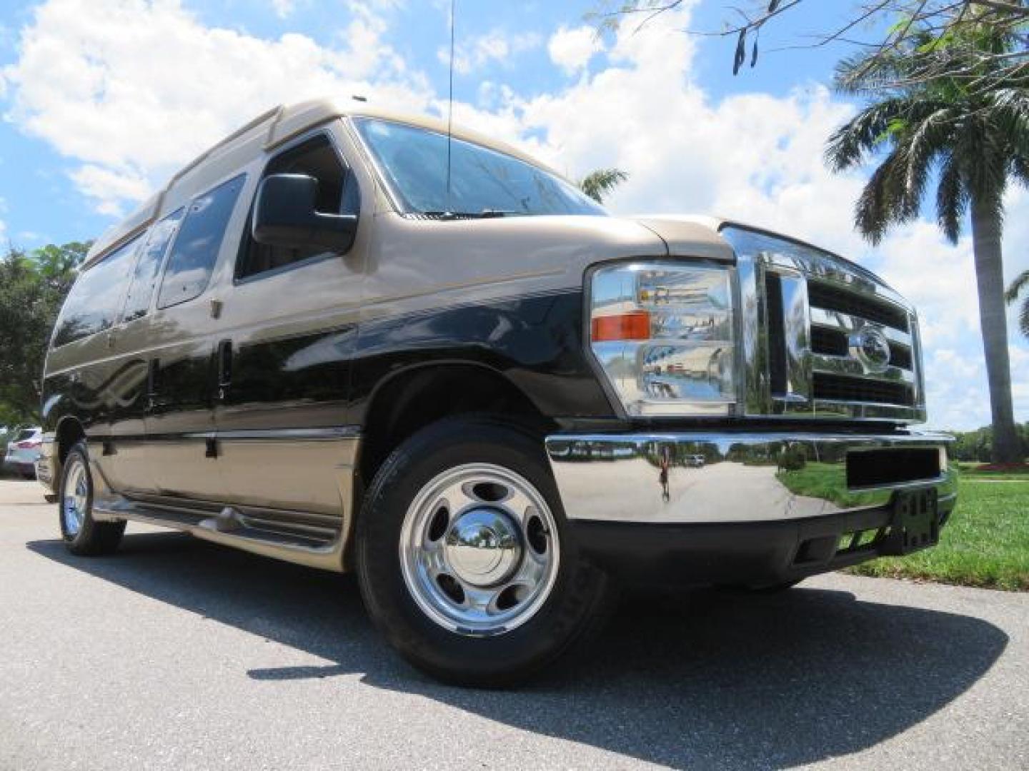 2010 Gold Ford Econoline Wagon E-150 (1FTNE1EL6AD) with an 5.4L V8 SOHC 16V engine, 4-Speed Automatic transmission, located at 4301 Oak Circle #19, Boca Raton, FL, 33431, (954) 561-2499, 26.388861, -80.084038 - You are looking at a Beautiful 2010 Ford Econoline Handicap Wheelchair Converison Van Tuscany VMI Conversion with 48K Original Miles, Ricon Side Entry Wheelchair Lift (the lift is almost brand new), 800lbs Capacity Lift, Raised Side Entry Doors, L Track Ratchet Tie-Downs in the floor, Factory Naviga - Photo#1