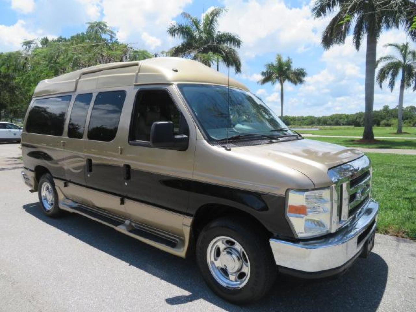 2010 Gold Ford Econoline Wagon E-150 (1FTNE1EL6AD) with an 5.4L V8 SOHC 16V engine, 4-Speed Automatic transmission, located at 4301 Oak Circle #19, Boca Raton, FL, 33431, (954) 561-2499, 26.388861, -80.084038 - You are looking at a Beautiful 2010 Ford Econoline Handicap Wheelchair Converison Van Tuscany VMI Conversion with 48K Original Miles, Ricon Side Entry Wheelchair Lift (the lift is almost brand new), 800lbs Capacity Lift, Raised Side Entry Doors, L Track Ratchet Tie-Downs in the floor, Factory Naviga - Photo#20