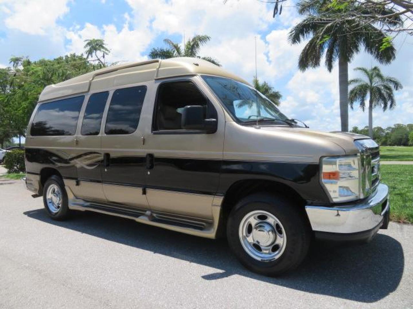 2010 Gold Ford Econoline Wagon E-150 (1FTNE1EL6AD) with an 5.4L V8 SOHC 16V engine, 4-Speed Automatic transmission, located at 4301 Oak Circle #19, Boca Raton, FL, 33431, (954) 561-2499, 26.388861, -80.084038 - You are looking at a Beautiful 2010 Ford Econoline Handicap Wheelchair Converison Van Tuscany VMI Conversion with 48K Original Miles, Ricon Side Entry Wheelchair Lift (the lift is almost brand new), 800lbs Capacity Lift, Raised Side Entry Doors, L Track Ratchet Tie-Downs in the floor, Factory Naviga - Photo#7