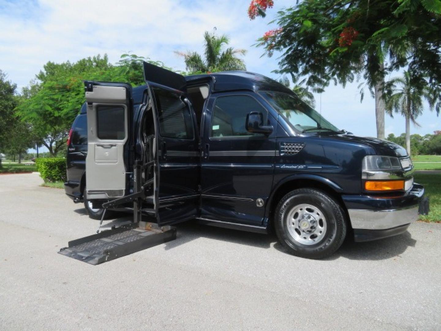 2012 Dark Blue /GRAY Chevrolet Express G2500 3LT RV (1GBWGLCG1C1) with an 6.0L V8 OHV 16V FFV engine, 6-Speed Automatic transmission, located at 4301 Oak Circle #19, Boca Raton, FL, 33431, (954) 561-2499, 26.388861, -80.084038 - You are looking at a Gorgeous 2012 Chevy Express Extended 2500 Handicap Wheelchair Conversion Van Explorer High Top Conversion with 47K Original Miles, Raised Side Entry Doors, Braun Side Wheelchair Lift with Wire Pendant Controls, Tie Down System, Plush Interior, Heated Seats, Back Up Camera, Rear - Photo#1