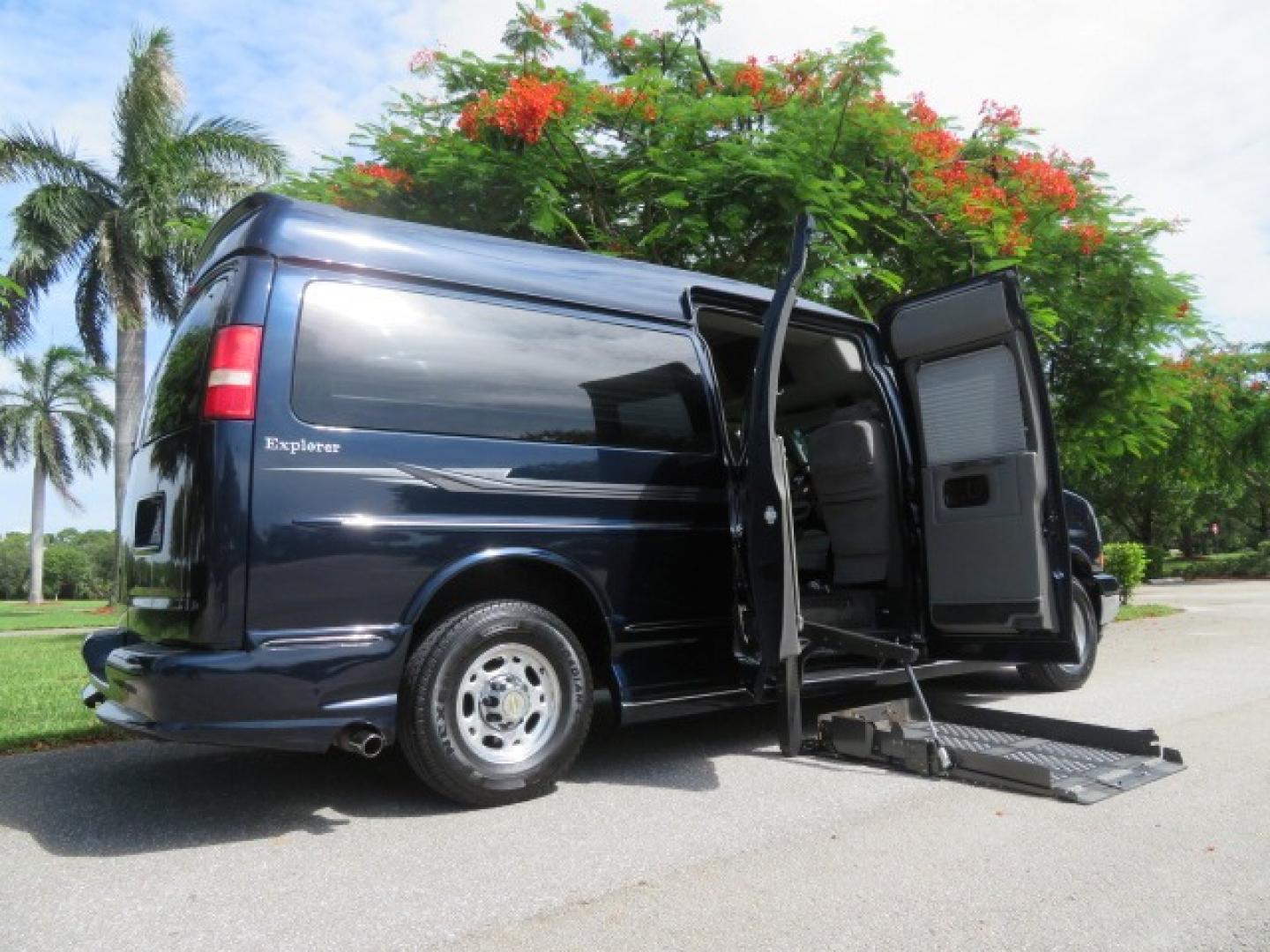 2012 Dark Blue /GRAY Chevrolet Express G2500 3LT RV (1GBWGLCG1C1) with an 6.0L V8 OHV 16V FFV engine, 6-Speed Automatic transmission, located at 4301 Oak Circle #19, Boca Raton, FL, 33431, (954) 561-2499, 26.388861, -80.084038 - You are looking at a Gorgeous 2012 Chevy Express Extended 2500 Handicap Wheelchair Conversion Van Explorer High Top Conversion with 47K Original Miles, Raised Side Entry Doors, Braun Side Wheelchair Lift with Wire Pendant Controls, Tie Down System, Plush Interior, Heated Seats, Back Up Camera, Rear - Photo#2