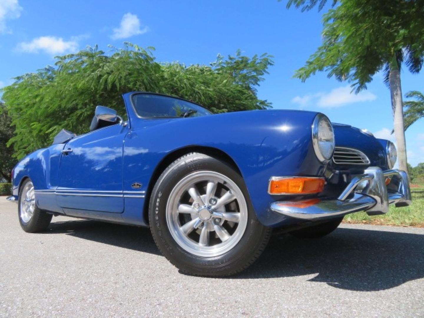 1969 Dark Blue /Black Volkswagen Karman Ghia (1402202391) with an 1.5 Liter engine, 4 Speed Manual transmission, located at 4301 Oak Circle #19, Boca Raton, FL, 33431, (954) 561-2499, 26.388861, -80.084038 - You are looking at a Beautiful 1969 VW Volkswagen Karman Ghia Convertible Cabriolet Blue with Black Interior Black Convertible Top 4 Speed Manual. This is a Very Nice Rust Free Florida Car that comes with a ton of records and service history. This particular car was purchased in Miami brand new and - Photo#0