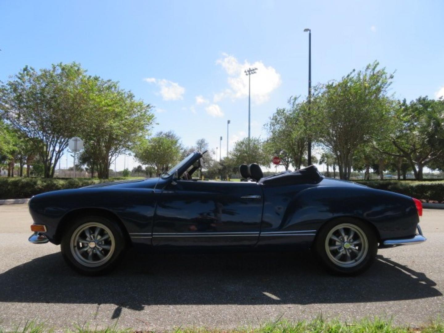 1969 Dark Blue /Black Volkswagen Karman Ghia (1402202391) with an 1.5 Liter engine, 4 Speed Manual transmission, located at 4301 Oak Circle #19, Boca Raton, FL, 33431, (954) 561-2499, 26.388861, -80.084038 - You are looking at a Beautiful 1969 VW Volkswagen Karman Ghia Convertible Cabriolet Blue with Black Interior Black Convertible Top 4 Speed Manual. This is a Very Nice Rust Free Florida Car that comes with a ton of records and service history. This particular car was purchased in Miami brand new and - Photo#9