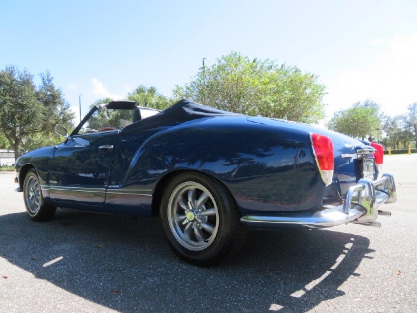 1969 Dark Blue /Black Volkswagen Karman Ghia (1402202391) with an 1.5 Liter engine, 4 Speed Manual transmission, located at 4301 Oak Circle #19, Boca Raton, FL, 33431, (954) 561-2499, 26.388861, -80.084038 - You are looking at a Beautiful 1969 VW Volkswagen Karman Ghia Convertible Cabriolet Blue with Black Interior Black Convertible Top 4 Speed Manual. This is a Very Nice Rust Free Florida Car that comes with a ton of records and service history. This particular car was purchased in Miami brand new and - Photo#10