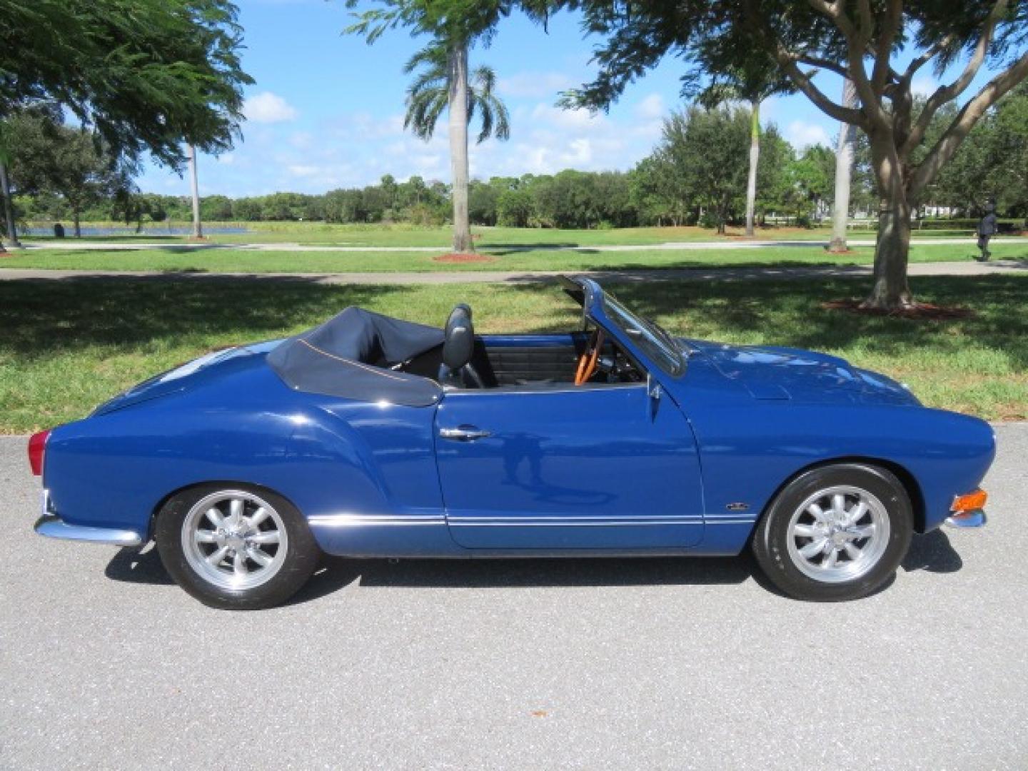 1969 Dark Blue /Black Volkswagen Karman Ghia (1402202391) with an 1.5 Liter engine, 4 Speed Manual transmission, located at 4301 Oak Circle #19, Boca Raton, FL, 33431, (954) 561-2499, 26.388861, -80.084038 - You are looking at a Beautiful 1969 VW Volkswagen Karman Ghia Convertible Cabriolet Blue with Black Interior Black Convertible Top 4 Speed Manual. This is a Very Nice Rust Free Florida Car that comes with a ton of records and service history. This particular car was purchased in Miami brand new and - Photo#13