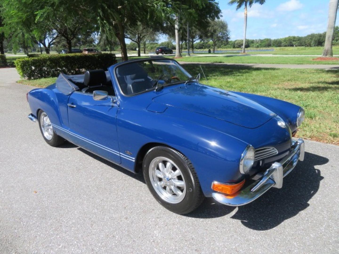 1969 Dark Blue /Black Volkswagen Karman Ghia (1402202391) with an 1.5 Liter engine, 4 Speed Manual transmission, located at 4301 Oak Circle #19, Boca Raton, FL, 33431, (954) 561-2499, 26.388861, -80.084038 - You are looking at a Beautiful 1969 VW Volkswagen Karman Ghia Convertible Cabriolet Blue with Black Interior Black Convertible Top 4 Speed Manual. This is a Very Nice Rust Free Florida Car that comes with a ton of records and service history. This particular car was purchased in Miami brand new and - Photo#14