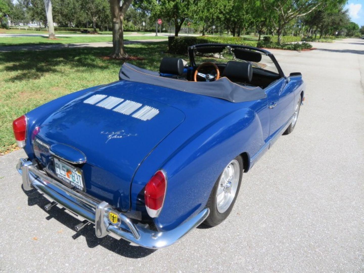 1969 Dark Blue /Black Volkswagen Karman Ghia (1402202391) with an 1.5 Liter engine, 4 Speed Manual transmission, located at 4301 Oak Circle #19, Boca Raton, FL, 33431, (954) 561-2499, 26.388861, -80.084038 - You are looking at a Beautiful 1969 VW Volkswagen Karman Ghia Convertible Cabriolet Blue with Black Interior Black Convertible Top 4 Speed Manual. This is a Very Nice Rust Free Florida Car that comes with a ton of records and service history. This particular car was purchased in Miami brand new and - Photo#39