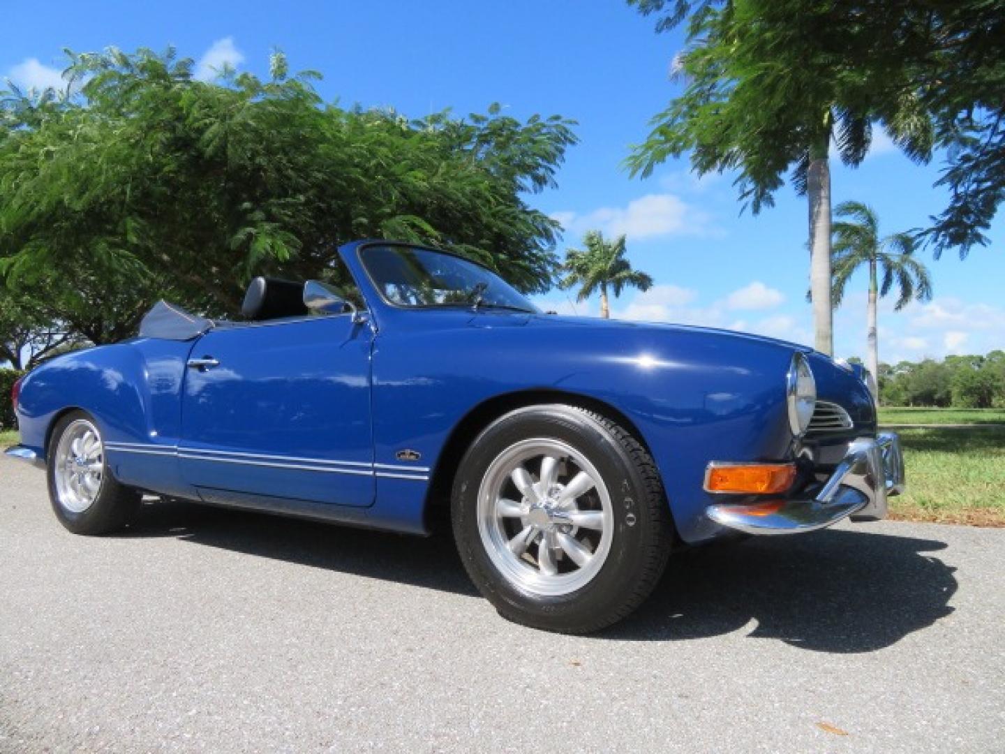 1969 Dark Blue /Black Volkswagen Karman Ghia (1402202391) with an 1.5 Liter engine, 4 Speed Manual transmission, located at 4301 Oak Circle #19, Boca Raton, FL, 33431, (954) 561-2499, 26.388861, -80.084038 - You are looking at a Beautiful 1969 VW Volkswagen Karman Ghia Convertible Cabriolet Blue with Black Interior Black Convertible Top 4 Speed Manual. This is a Very Nice Rust Free Florida Car that comes with a ton of records and service history. This particular car was purchased in Miami brand new and - Photo#5