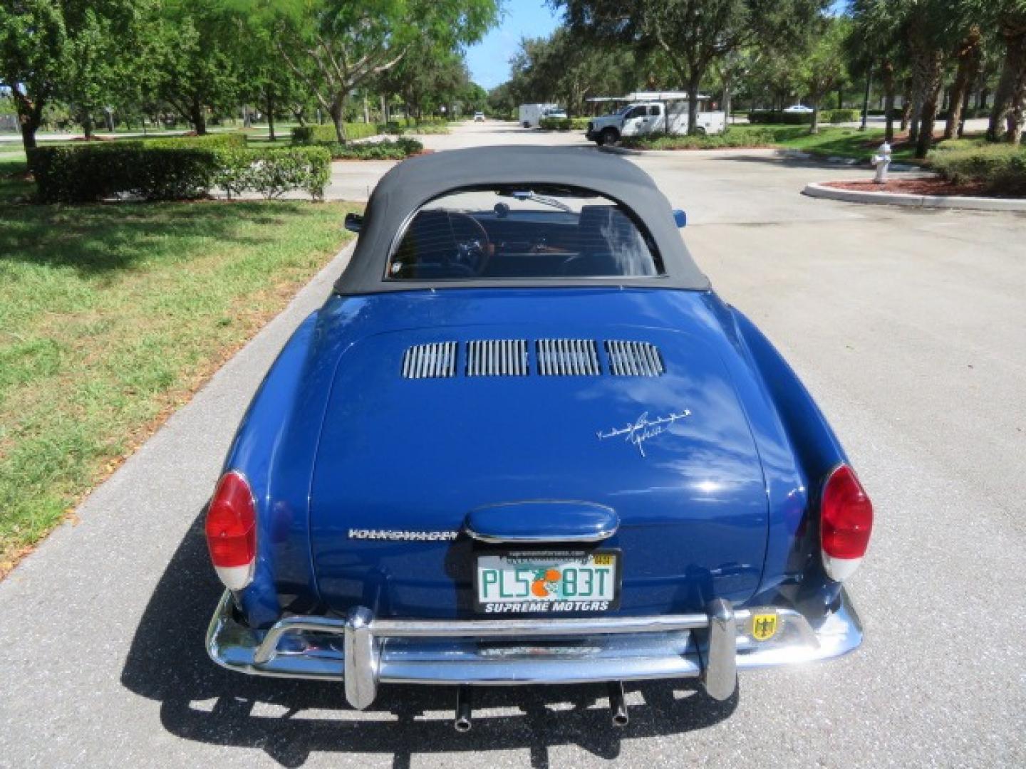 1969 Dark Blue /Black Volkswagen Karman Ghia (1402202391) with an 1.5 Liter engine, 4 Speed Manual transmission, located at 4301 Oak Circle #19, Boca Raton, FL, 33431, (954) 561-2499, 26.388861, -80.084038 - You are looking at a Beautiful 1969 VW Volkswagen Karman Ghia Convertible Cabriolet Blue with Black Interior Black Convertible Top 4 Speed Manual. This is a Very Nice Rust Free Florida Car that comes with a ton of records and service history. This particular car was purchased in Miami brand new and - Photo#85