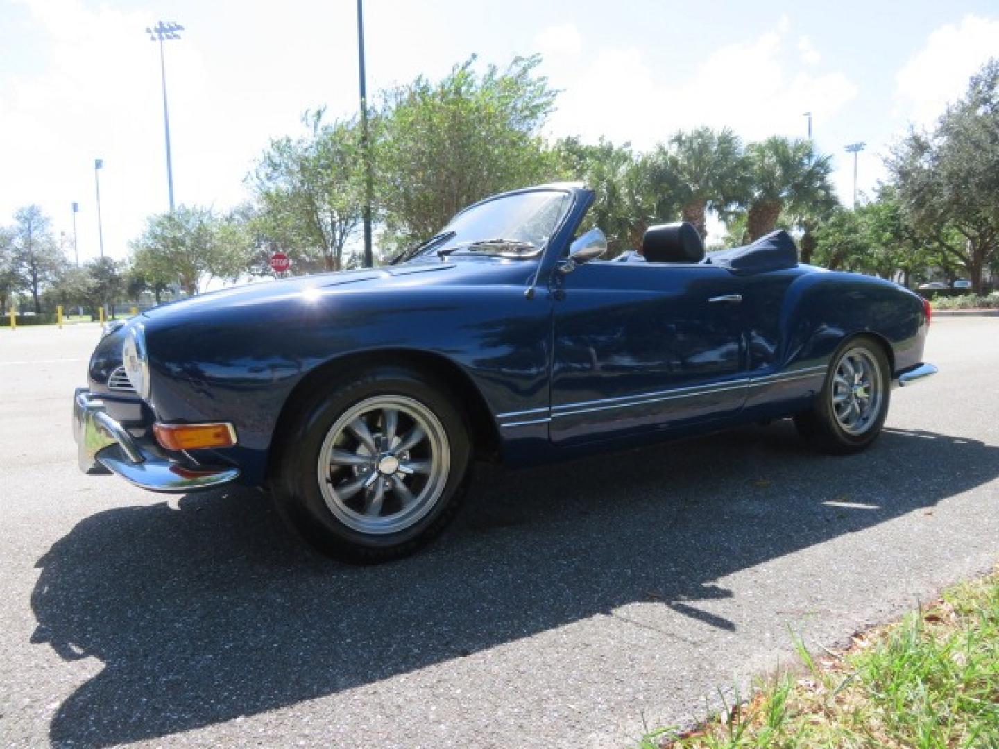 1969 Dark Blue /Black Volkswagen Karman Ghia (1402202391) with an 1.5 Liter engine, 4 Speed Manual transmission, located at 4301 Oak Circle #19, Boca Raton, FL, 33431, (954) 561-2499, 26.388861, -80.084038 - You are looking at a Beautiful 1969 VW Volkswagen Karman Ghia Convertible Cabriolet Blue with Black Interior Black Convertible Top 4 Speed Manual. This is a Very Nice Rust Free Florida Car that comes with a ton of records and service history. This particular car was purchased in Miami brand new and - Photo#8