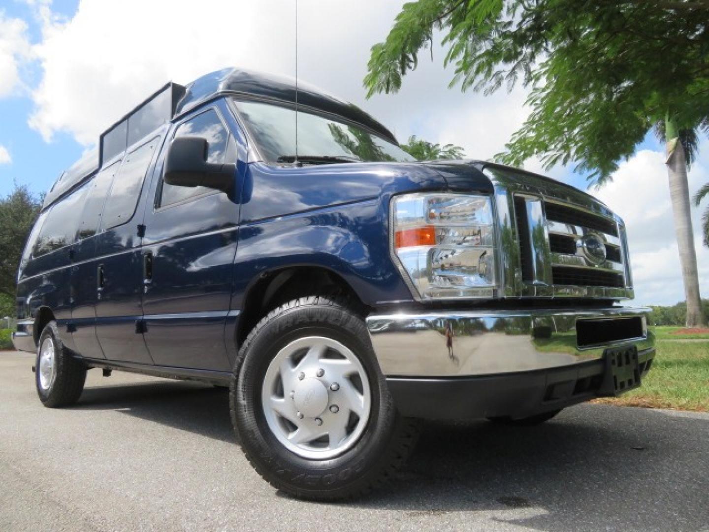 2013 Dark Blue /Gray Ford E-Series Van E-250 Extended (1FTNS2EW4DD) with an 4.6L V8 SOHC 16V engine, 4-Speed Automatic transmission, located at 4301 Oak Circle #19, Boca Raton, FL, 33431, (954) 561-2499, 26.388861, -80.084038 - You are looking at a Beautiful 2013 Ford Econoline E250 Extended handicap wheelchair conversion van with 37K Original Miles, Braun Century 2 800LB Commercial Side Entry Wheelchair Lift, Raised Side Entry, Hard Rubber Floor in the rear, Rear Jump Seats, Rear Folding Seat, Q Straint Tie Down System th - Photo#0