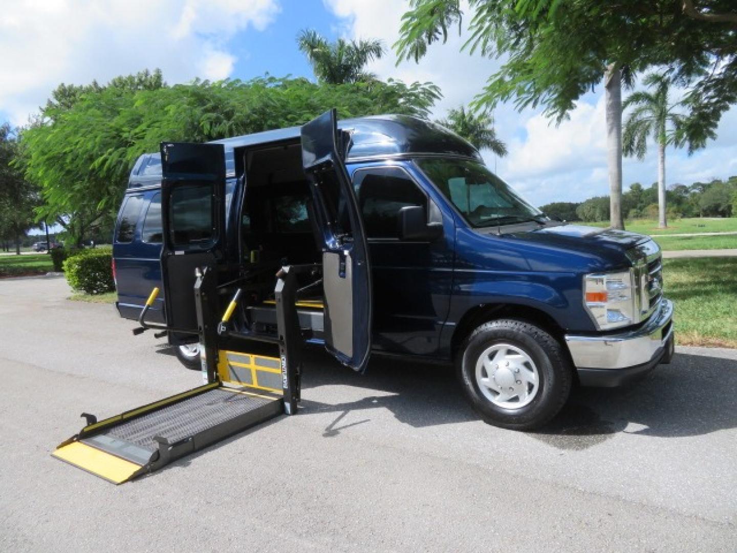 2013 Dark Blue /Gray Ford E-Series Van E-250 Extended (1FTNS2EW4DD) with an 4.6L V8 SOHC 16V engine, 4-Speed Automatic transmission, located at 4301 Oak Circle #19, Boca Raton, FL, 33431, (954) 561-2499, 26.388861, -80.084038 - You are looking at a Beautiful 2013 Ford Econoline E250 Extended handicap wheelchair conversion van with 37K Original Miles, Braun Century 2 800LB Commercial Side Entry Wheelchair Lift, Raised Side Entry, Hard Rubber Floor in the rear, Rear Jump Seats, Rear Folding Seat, Q Straint Tie Down System th - Photo#42