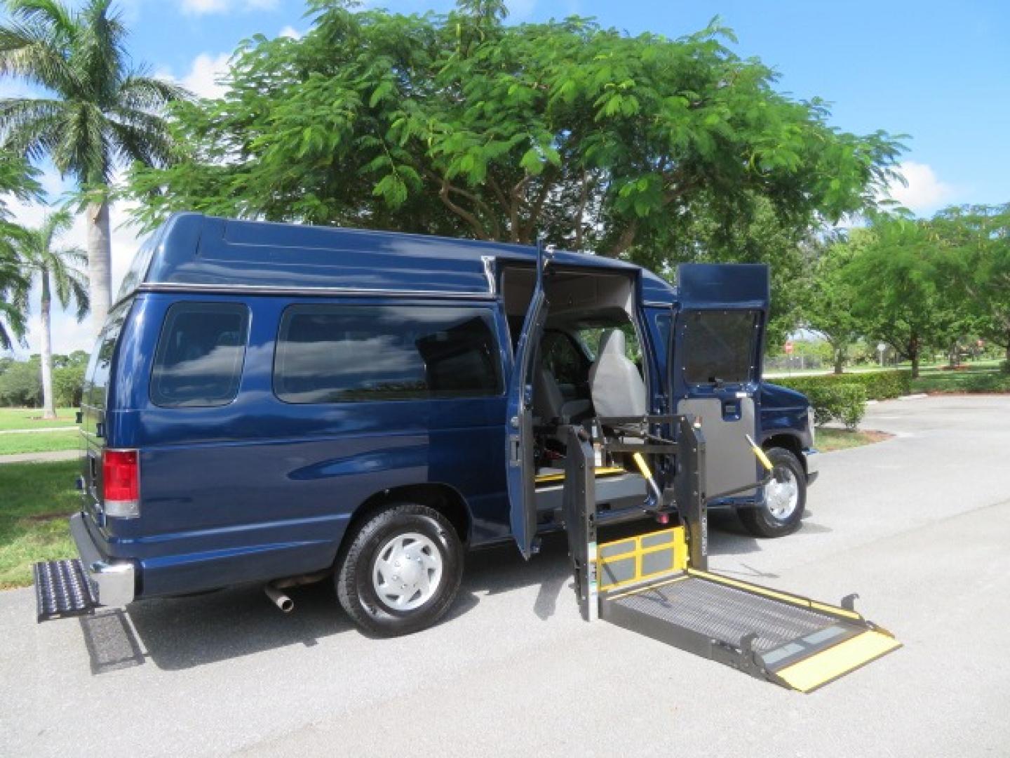 2013 Dark Blue /Gray Ford E-Series Van E-250 Extended (1FTNS2EW4DD) with an 4.6L V8 SOHC 16V engine, 4-Speed Automatic transmission, located at 4301 Oak Circle #19, Boca Raton, FL, 33431, (954) 561-2499, 26.388861, -80.084038 - You are looking at a Beautiful 2013 Ford Econoline E250 Extended handicap wheelchair conversion van with 37K Original Miles, Braun Century 2 800LB Commercial Side Entry Wheelchair Lift, Raised Side Entry, Hard Rubber Floor in the rear, Rear Jump Seats, Rear Folding Seat, Q Straint Tie Down System th - Photo#45