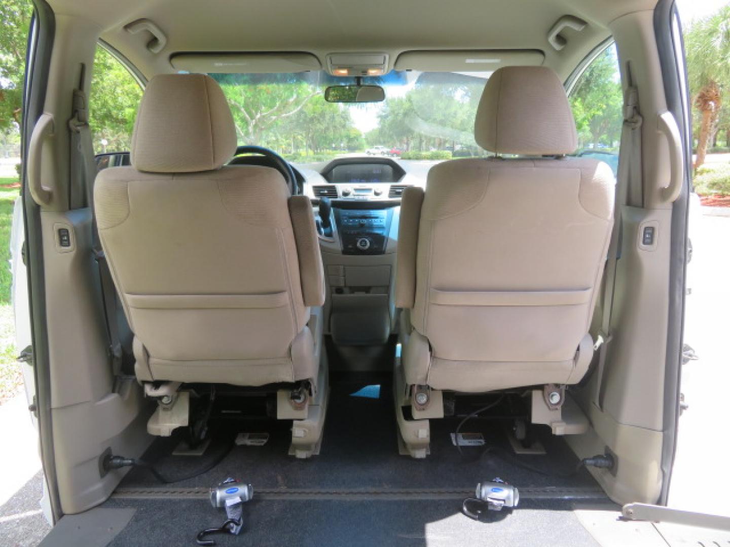 2012 /Tan Honda Odyssey EX (5FNRL5H41CB) with an 3.5L V6 SOHC 24V engine, 5-Speed Automatic transmission, located at 4301 Oak Circle #19, Boca Raton, FL, 33431, (954) 561-2499, 26.388861, -80.084038 - You are looking at a beautiful 2012 Honda Odyssey EX Braunability Handicap Wheelchair Conversion Van with Side Entry Braun Power Foldout Ramp System, Q Straint Tie Down System in the Floor, Hard Core Rubber Floor, Kneel Down System, Remote Keyless Entry with Remote Power Doors and Ramp System, 2 Key - Photo#43