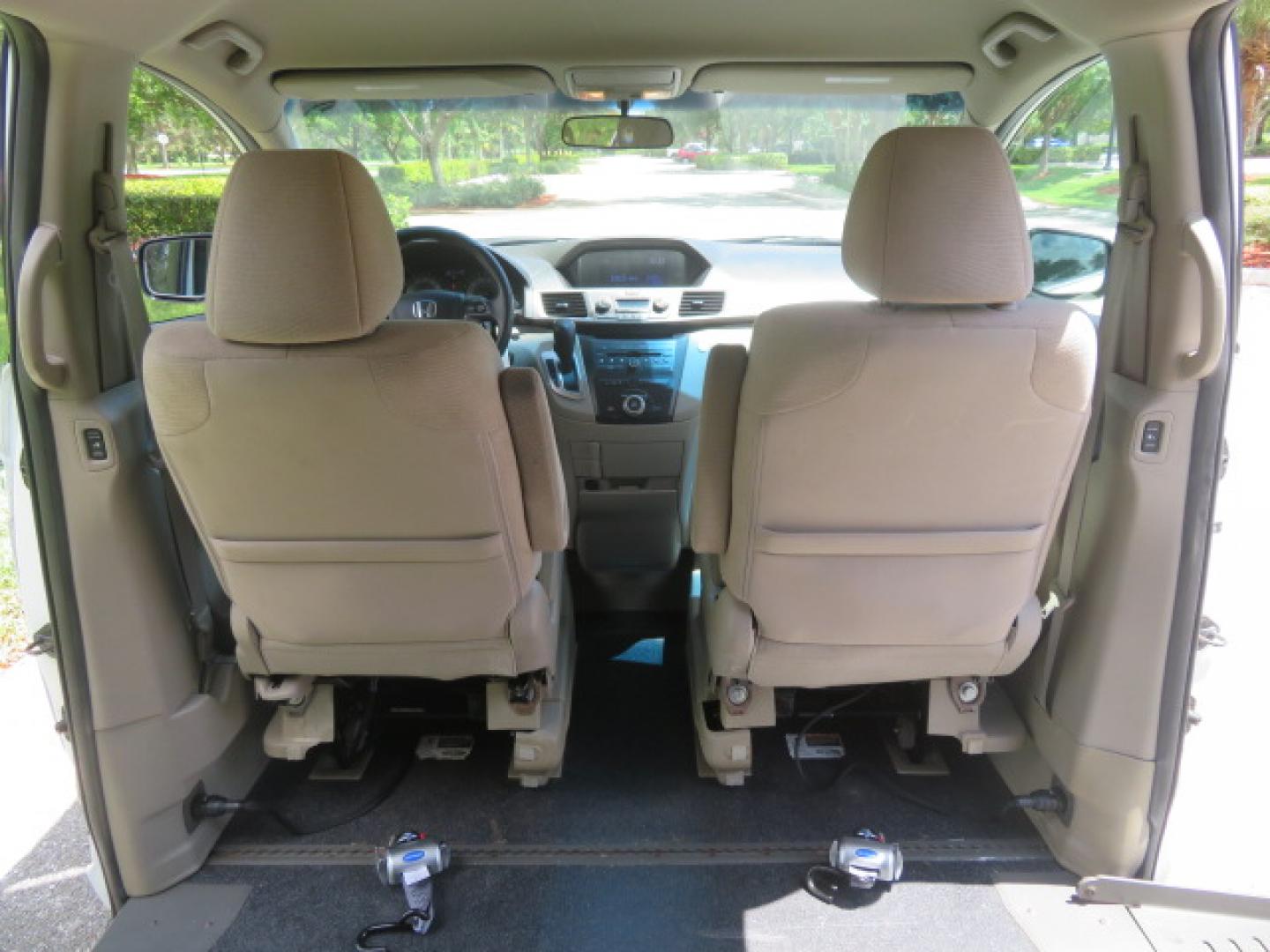 2012 /Tan Honda Odyssey EX (5FNRL5H41CB) with an 3.5L V6 SOHC 24V engine, 5-Speed Automatic transmission, located at 4301 Oak Circle #19, Boca Raton, FL, 33431, (954) 561-2499, 26.388861, -80.084038 - You are looking at a beautiful 2012 Honda Odyssey EX Braunability Handicap Wheelchair Conversion Van with Side Entry Braun Power Foldout Ramp System, Q Straint Tie Down System in the Floor, Hard Core Rubber Floor, Kneel Down System, Remote Keyless Entry with Remote Power Doors and Ramp System, 2 Key - Photo#44