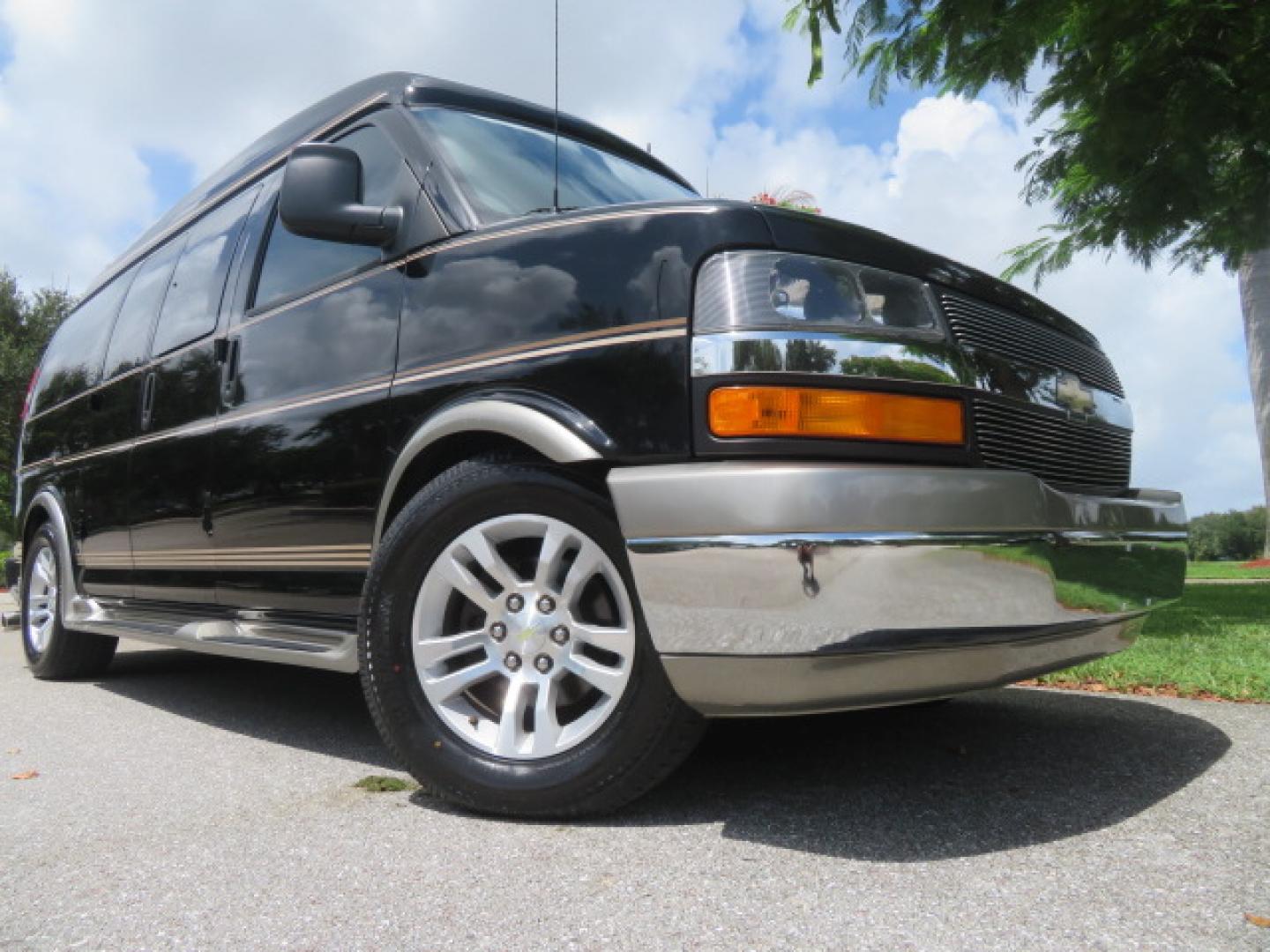 2014 /Beige Chevrolet Express G2500 3LT RV (1GBSGDC40E1) with an 5.3L V8 OHV 16V FFV engine, 6-Speed Automatic transmission, located at 4301 Oak Circle #19, Boca Raton, FL, 33431, (954) 561-2499, 26.388861, -80.084038 - You are looking at a Gorgeous 2014 Chevy Express High Top Handicap Wheelchair Conversion Van with Only 5100 Original Miles Fully Loaded with: 8 Door Package, American Luxury Conversion Package, Almost Brand New Side Entry Power Braunability Wheelchair Lift with 750LB Capacity, Leather, Rear Entertai - Photo#2