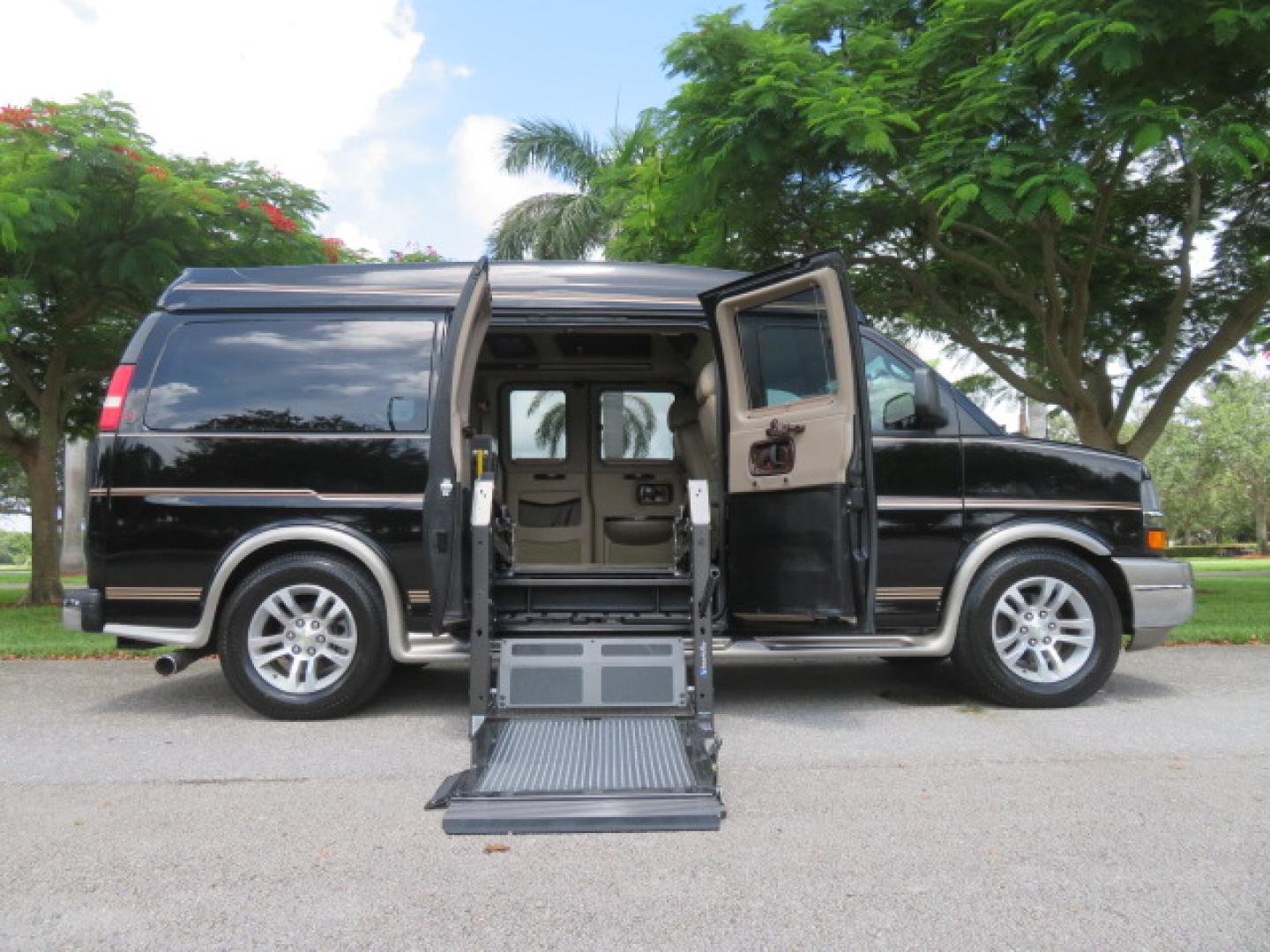 2014 /Beige Chevrolet Express G2500 3LT RV (1GBSGDC40E1) with an 5.3L V8 OHV 16V FFV engine, 6-Speed Automatic transmission, located at 4301 Oak Circle #19, Boca Raton, FL, 33431, (954) 561-2499, 26.388861, -80.084038 - You are looking at a Gorgeous 2014 Chevy Express High Top Handicap Wheelchair Conversion Van with Only 5100 Original Miles Fully Loaded with: 8 Door Package, American Luxury Conversion Package, Almost Brand New Side Entry Power Braunability Wheelchair Lift with 750LB Capacity, Leather, Rear Entertai - Photo#43