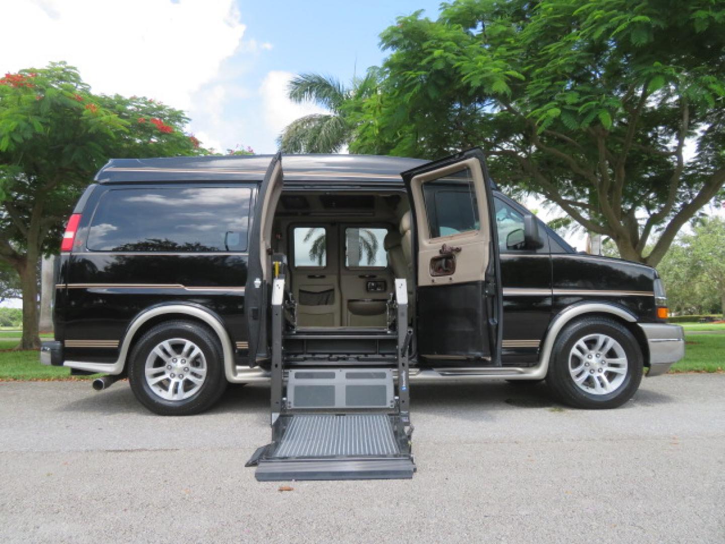 2014 /Beige Chevrolet Express G2500 3LT RV (1GBSGDC40E1) with an 5.3L V8 OHV 16V FFV engine, 6-Speed Automatic transmission, located at 4301 Oak Circle #19, Boca Raton, FL, 33431, (954) 561-2499, 26.388861, -80.084038 - You are looking at a Gorgeous 2014 Chevy Express High Top Handicap Wheelchair Conversion Van with Only 5100 Original Miles Fully Loaded with: 8 Door Package, American Luxury Conversion Package, Almost Brand New Side Entry Power Braunability Wheelchair Lift with 750LB Capacity, Leather, Rear Entertai - Photo#44