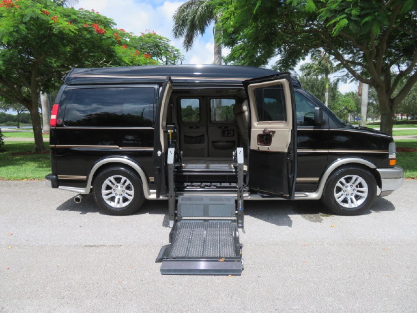 2014 /Beige Chevrolet Express G2500 3LT RV (1GBSGDC40E1) with an 5.3L V8 OHV 16V FFV engine, 6-Speed Automatic transmission, located at 4301 Oak Circle #19, Boca Raton, FL, 33431, (954) 561-2499, 26.388861, -80.084038 - You are looking at a Gorgeous 2014 Chevy Express High Top Handicap Wheelchair Conversion Van with Only 5100 Original Miles Fully Loaded with: 8 Door Package, American Luxury Conversion Package, Almost Brand New Side Entry Power Braunability Wheelchair Lift with 750LB Capacity, Leather, Rear Entertai - Photo#95