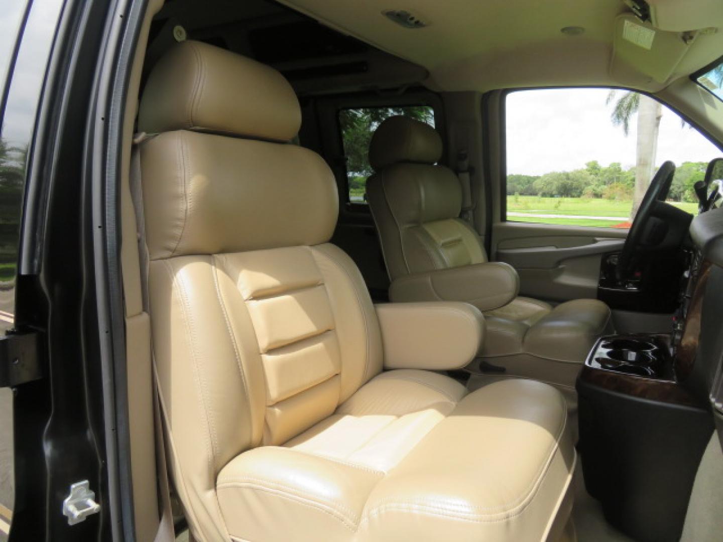 2014 /Beige Chevrolet Express G2500 3LT RV (1GBSGDC40E1) with an 5.3L V8 OHV 16V FFV engine, 6-Speed Automatic transmission, located at 4301 Oak Circle #19, Boca Raton, FL, 33431, (954) 561-2499, 26.388861, -80.084038 - You are looking at a Gorgeous 2014 Chevy Express High Top Handicap Wheelchair Conversion Van with Only 5100 Original Miles Fully Loaded with: 8 Door Package, American Luxury Conversion Package, Almost Brand New Side Entry Power Braunability Wheelchair Lift with 750LB Capacity, Leather, Rear Entertai - Photo#98