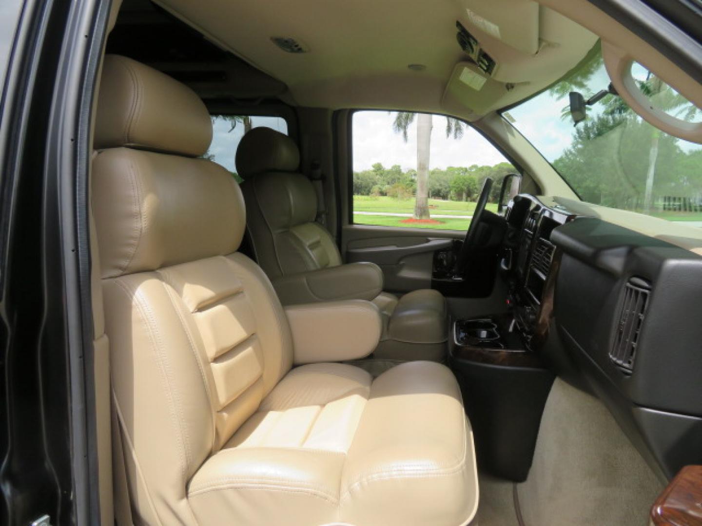 2014 /Beige Chevrolet Express G2500 3LT RV (1GBSGDC40E1) with an 5.3L V8 OHV 16V FFV engine, 6-Speed Automatic transmission, located at 4301 Oak Circle #19, Boca Raton, FL, 33431, (954) 561-2499, 26.388861, -80.084038 - You are looking at a Gorgeous 2014 Chevy Express High Top Handicap Wheelchair Conversion Van with Only 5100 Original Miles Fully Loaded with: 8 Door Package, American Luxury Conversion Package, Almost Brand New Side Entry Power Braunability Wheelchair Lift with 750LB Capacity, Leather, Rear Entertai - Photo#100