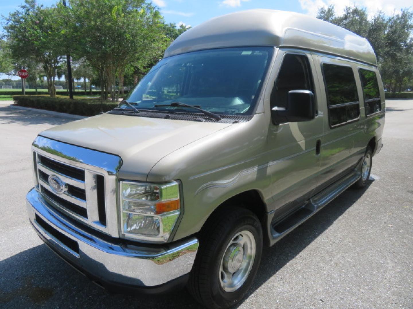 2013 Gold /Beige Ford E-Series Van E-150 (1FDNE1EL2DD) with an 5.4L V8 SOHC 16V FFV engine, 4-Speed Automatic transmission, located at 4301 Oak Circle #19, Boca Raton, FL, 33431, (954) 561-2499, 26.388861, -80.084038 - You are looking at a Gorgeous 2013 Ford Econoline E150 High Top Handicap Wheelchair Conversion Van with 43K Original Miles, Remote Powered Braun UVL Side Entry Wheelchair Lift, Power Side Entry Doors, Expanded Side Entry Doors, Hard Rubber Wheelchair Flooring in the rear of the vehicle, EZ Lock in t - Photo#21