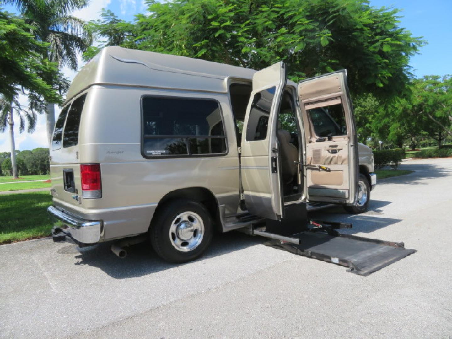 2013 Gold /Beige Ford E-Series Van E-150 (1FDNE1EL2DD) with an 5.4L V8 SOHC 16V FFV engine, 4-Speed Automatic transmission, located at 4301 Oak Circle #19, Boca Raton, FL, 33431, (954) 561-2499, 26.388861, -80.084038 - You are looking at a Gorgeous 2013 Ford Econoline E150 High Top Handicap Wheelchair Conversion Van with 43K Original Miles, Remote Powered Braun UVL Side Entry Wheelchair Lift, Power Side Entry Doors, Expanded Side Entry Doors, Hard Rubber Wheelchair Flooring in the rear of the vehicle, EZ Lock in t - Photo#46