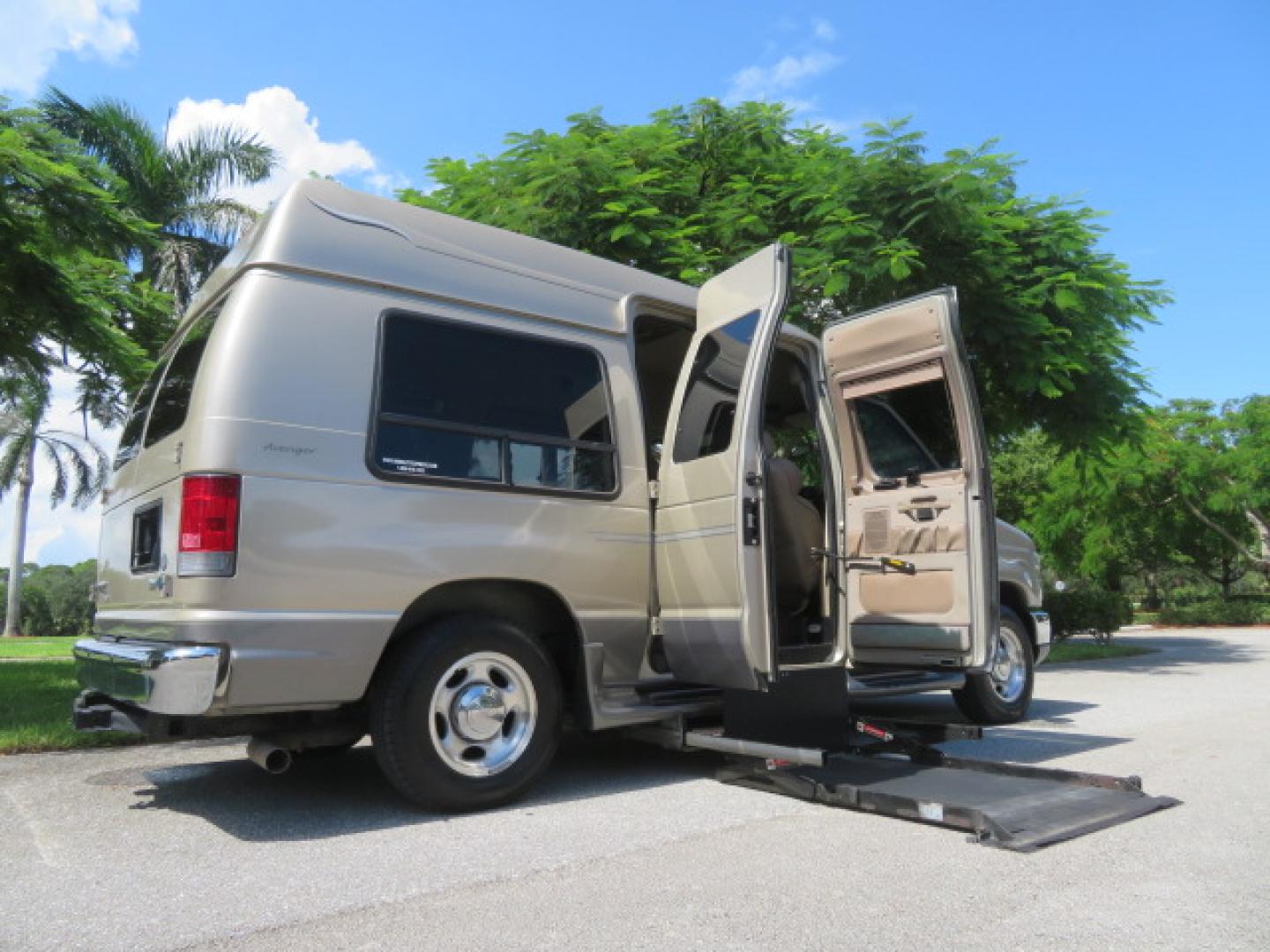 2013 Gold /Beige Ford E-Series Van E-150 (1FDNE1EL2DD) with an 5.4L V8 SOHC 16V FFV engine, 4-Speed Automatic transmission, located at 4301 Oak Circle #19, Boca Raton, FL, 33431, (954) 561-2499, 26.388861, -80.084038 - You are looking at a Gorgeous 2013 Ford Econoline E150 High Top Handicap Wheelchair Conversion Van with 43K Original Miles, Remote Powered Braun UVL Side Entry Wheelchair Lift, Power Side Entry Doors, Expanded Side Entry Doors, Hard Rubber Wheelchair Flooring in the rear of the vehicle, EZ Lock in t - Photo#48