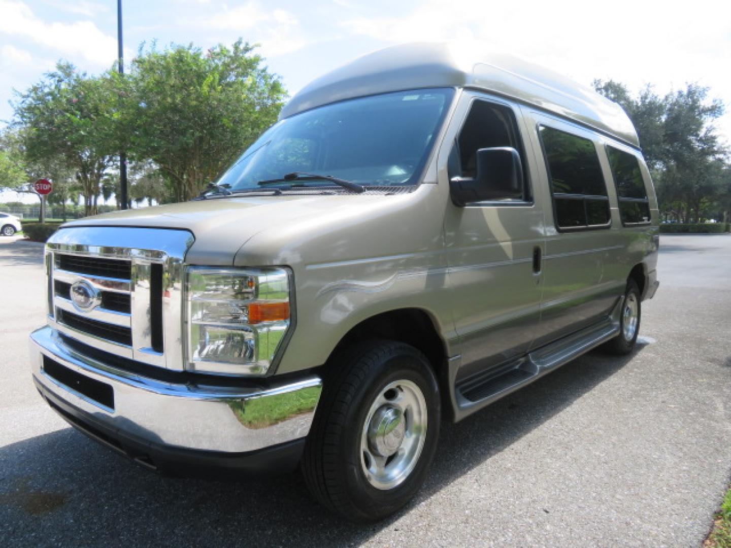 2013 Gold /Beige Ford E-Series Van E-150 (1FDNE1EL2DD) with an 5.4L V8 SOHC 16V FFV engine, 4-Speed Automatic transmission, located at 4301 Oak Circle #19, Boca Raton, FL, 33431, (954) 561-2499, 26.388861, -80.084038 - You are looking at a Gorgeous 2013 Ford Econoline E150 High Top Handicap Wheelchair Conversion Van with 43K Original Miles, Remote Powered Braun UVL Side Entry Wheelchair Lift, Power Side Entry Doors, Expanded Side Entry Doors, Hard Rubber Wheelchair Flooring in the rear of the vehicle, EZ Lock in t - Photo#10