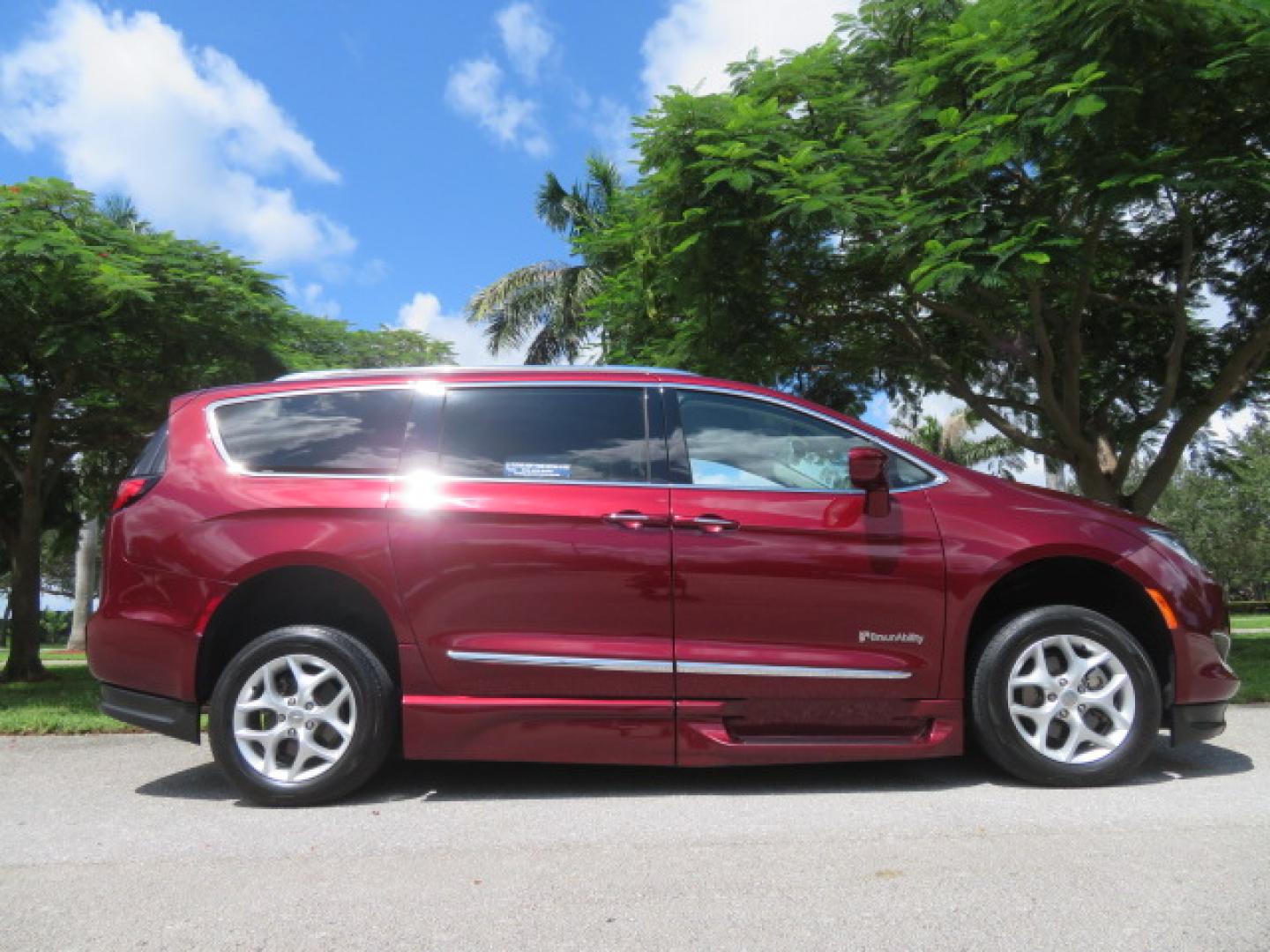 2020 /Black Chrysler Pacifica Touring-L Plus (2C4RC1EG7LR) with an 3.6L V6 DOHC 24V engine, 9A transmission, located at 4301 Oak Circle #19, Boca Raton, FL, 33431, (954) 561-2499, 26.388861, -80.084038 - You are looking at a Gorgeous Velvet Red Pearl 2020 Chrysler Pacifica Touring L Plus Braunability XT Power Foldout Side Entry Handicap Wheelchair Conversion Van with 37K Original Miles, Leather, Blu Ray Media Hubs with Rear Entertainment Screens, Active Noise Control, Heated Steering Wheel, Heated S - Photo#3