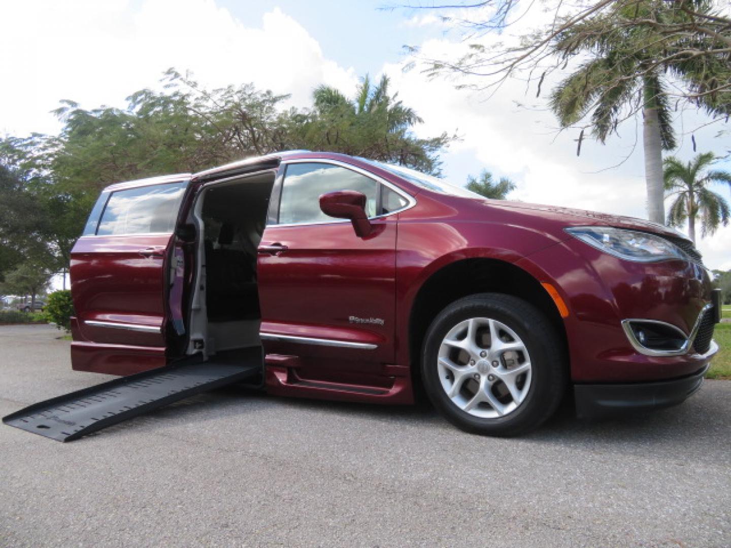 2020 /Black Chrysler Pacifica Touring-L Plus (2C4RC1EG7LR) with an 3.6L V6 DOHC 24V engine, 9A transmission, located at 4301 Oak Circle #19, Boca Raton, FL, 33431, (954) 561-2499, 26.388472, -80.084045 - You are looking at a Gorgeous Velvet Red Pearl 2020 Chrysler Pacifica Touring L Plus Braunability XT Power Foldout Side Entry Handicap Wheelchair Conversion Van with 48K Original Miles, Leather, Blu Ray Media Hubs with Rear Entertainment Screens, Active Noise Control, Heated Steering Wheel, Heated S - Photo#0