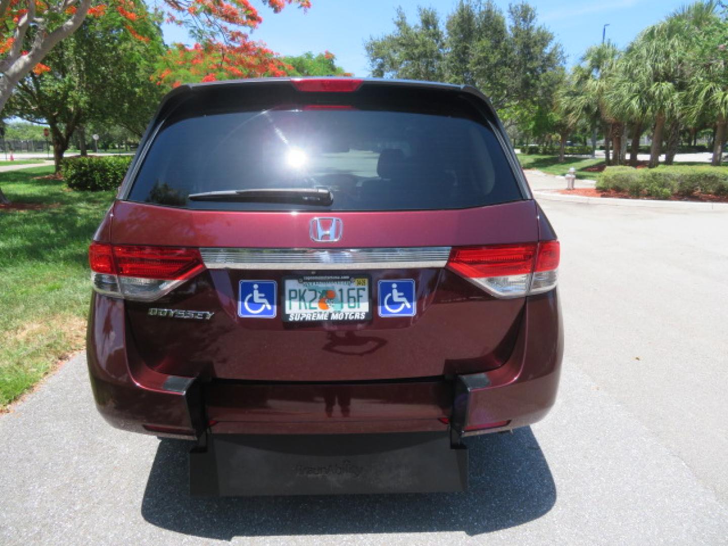 2016 Red /Beige Honda Odyssey EX-L (5FNRL5H62GB) with an 3.5L V6 SOHC 24V engine, 6A transmission, located at 4301 Oak Circle #19, Boca Raton, FL, 33431, (954) 561-2499, 26.388472, -80.084045 - 2016 Honda Odyssey EXL with Navigation with 29K Original Miles Braunability Handicap Wheelchair Conversion Van Rear Entry Conversion. Gorgeous Low Mileage Florida Van Fully Loaded With Every Option Including: Remote Keyless Entry, Push Button Start, Beautiful Beige Leather Interior, Tech Package, Na - Photo#30
