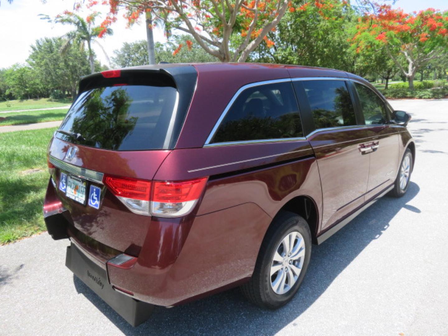 2016 Red /Beige Honda Odyssey EX-L (5FNRL5H62GB) with an 3.5L V6 SOHC 24V engine, 6A transmission, located at 4301 Oak Circle #19, Boca Raton, FL, 33431, (954) 561-2499, 26.388472, -80.084045 - 2016 Honda Odyssey EXL with Navigation with 29K Original Miles Braunability Handicap Wheelchair Conversion Van Rear Entry Conversion. Gorgeous Low Mileage Florida Van Fully Loaded With Every Option Including: Remote Keyless Entry, Push Button Start, Beautiful Beige Leather Interior, Tech Package, Na - Photo#31