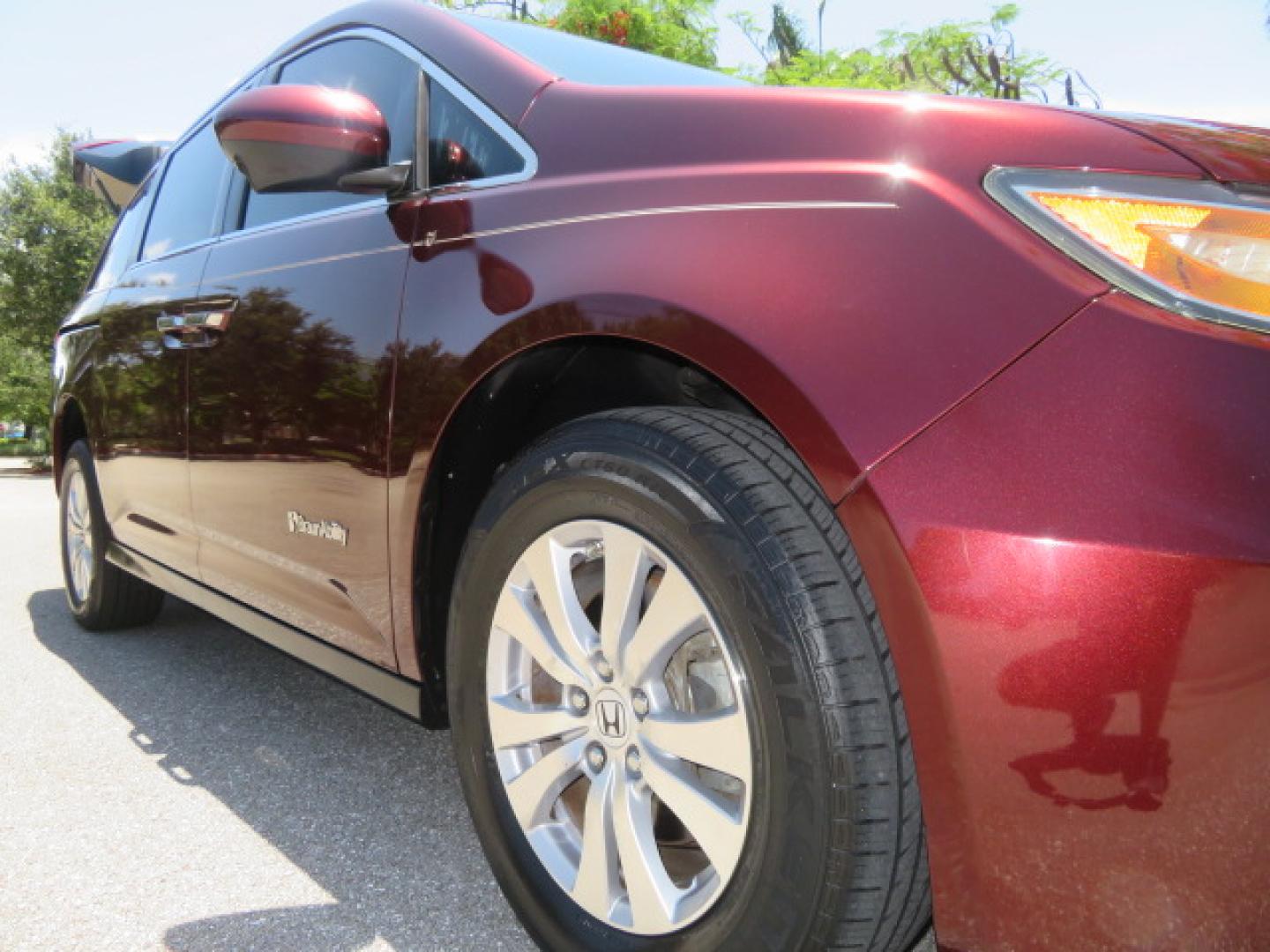 2016 Red /Beige Honda Odyssey EX-L (5FNRL5H62GB) with an 3.5L V6 SOHC 24V engine, 6A transmission, located at 4301 Oak Circle #19, Boca Raton, FL, 33431, (954) 561-2499, 26.388472, -80.084045 - 2016 Honda Odyssey EXL with Navigation with 29K Original Miles Braunability Handicap Wheelchair Conversion Van Rear Entry Conversion. Gorgeous Low Mileage Florida Van Fully Loaded With Every Option Including: Remote Keyless Entry, Push Button Start, Beautiful Beige Leather Interior, Tech Package, Na - Photo#40