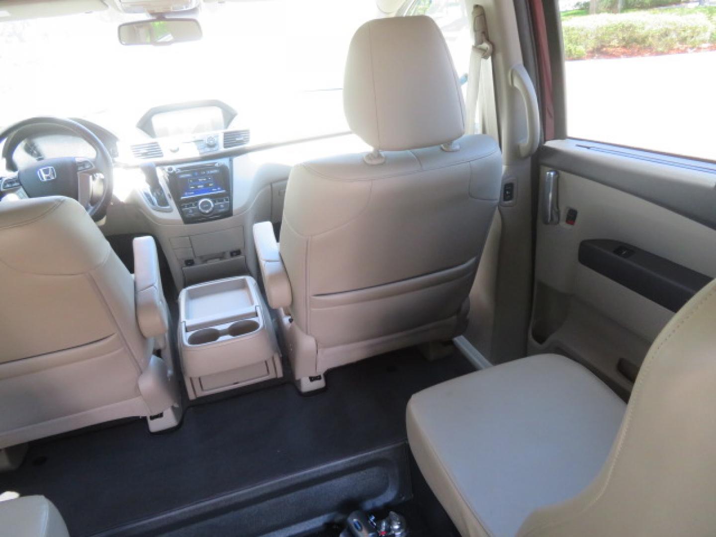 2016 Red /Beige Honda Odyssey EX-L (5FNRL5H62GB) with an 3.5L V6 SOHC 24V engine, 6A transmission, located at 4301 Oak Circle #19, Boca Raton, FL, 33431, (954) 561-2499, 26.388472, -80.084045 - 2016 Honda Odyssey EXL with Navigation with 29K Original Miles Braunability Handicap Wheelchair Conversion Van Rear Entry Conversion. Gorgeous Low Mileage Florida Van Fully Loaded With Every Option Including: Remote Keyless Entry, Push Button Start, Beautiful Beige Leather Interior, Tech Package, Na - Photo#55