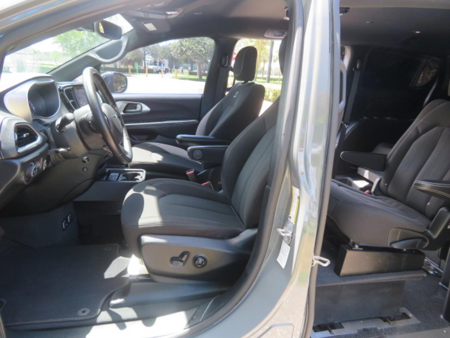 2021 Ceramic Gray /Black Chrysler Pacifica Touring Plus (2C4RC1FG3MR) with an 3.6L V6 DOHC 24V engine, 9A transmission, located at 4301 Oak Circle #19, Boca Raton, FL, 33431, (954) 561-2499, 26.388472, -80.084045 - You are looking at a Gorgeous 2021 Chrysler Pacifica Touring S Sport RollX Power In Floor Side Entry Handicap Wheelchair Conversion Van with Super Low 39K Original Miles, Exterior Color: Ceramic Gray Clear–Coat Exterior Paint Interior Color: Black / Black / Black Interior Colors Interior: Premium - Photo#48