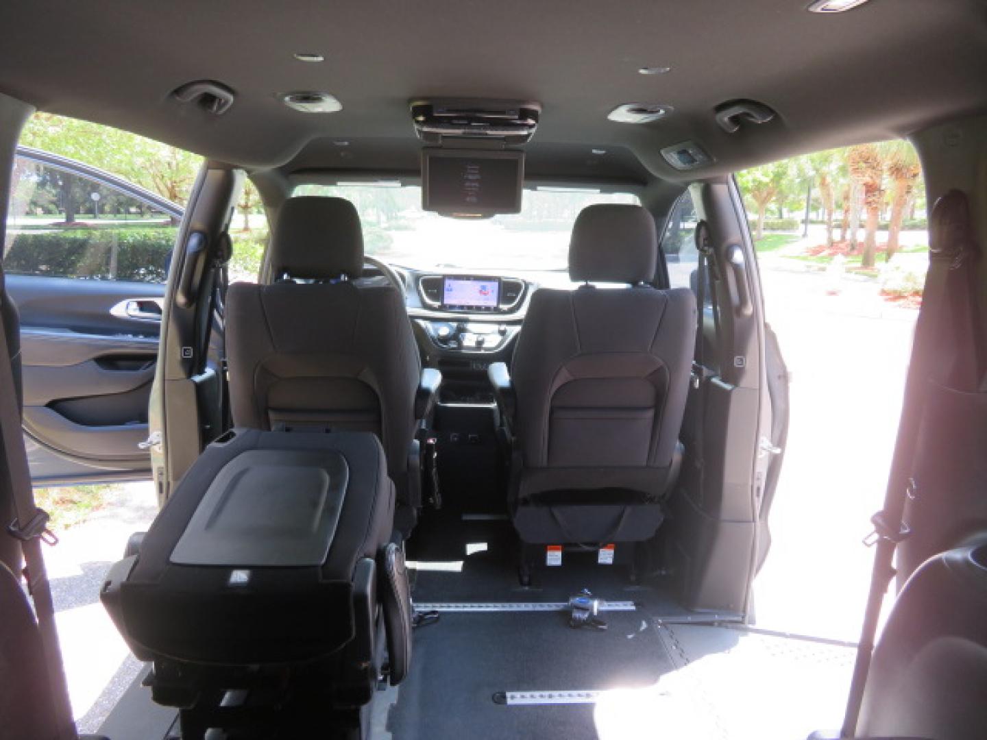 2021 Ceramic Gray /Black Chrysler Pacifica Touring Plus (2C4RC1FG3MR) with an 3.6L V6 DOHC 24V engine, 9A transmission, located at 4301 Oak Circle #19, Boca Raton, FL, 33431, (954) 561-2499, 26.388472, -80.084045 - You are looking at a Gorgeous 2021 Chrysler Pacifica Touring S Sport RollX Power In Floor Side Entry Handicap Wheelchair Conversion Van with Super Low 39K Original Miles, Exterior Color: Ceramic Gray Clear–Coat Exterior Paint Interior Color: Black / Black / Black Interior Colors Interior: Premium - Photo#60