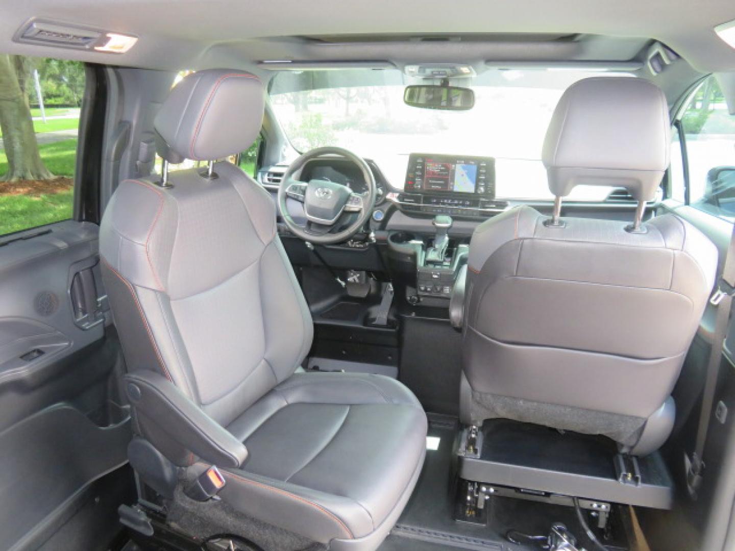 2024 Black /Black Toyota Sienna XSE 7-Passenger (5TDDRKEC4RS) with an 2.5L L4 DOHC 16V HYBRID engine, CVT transmission, located at 4301 Oak Circle #19, Boca Raton, FL, 33431, (954) 561-2499, 26.388472, -80.084045 - You are looking at a stunning 2024 Toyota Sienna XSE Sport Handicap Wheelchair Conversion Van Braunability XT with 14K Miles with Transfer and Hand Controls. Beautiful Black on Black Color Combo with Side Entry Braun Conversion. Clean Carfax, Clean Autocheck, and Clean Title. No issues and No Storie - Photo#50