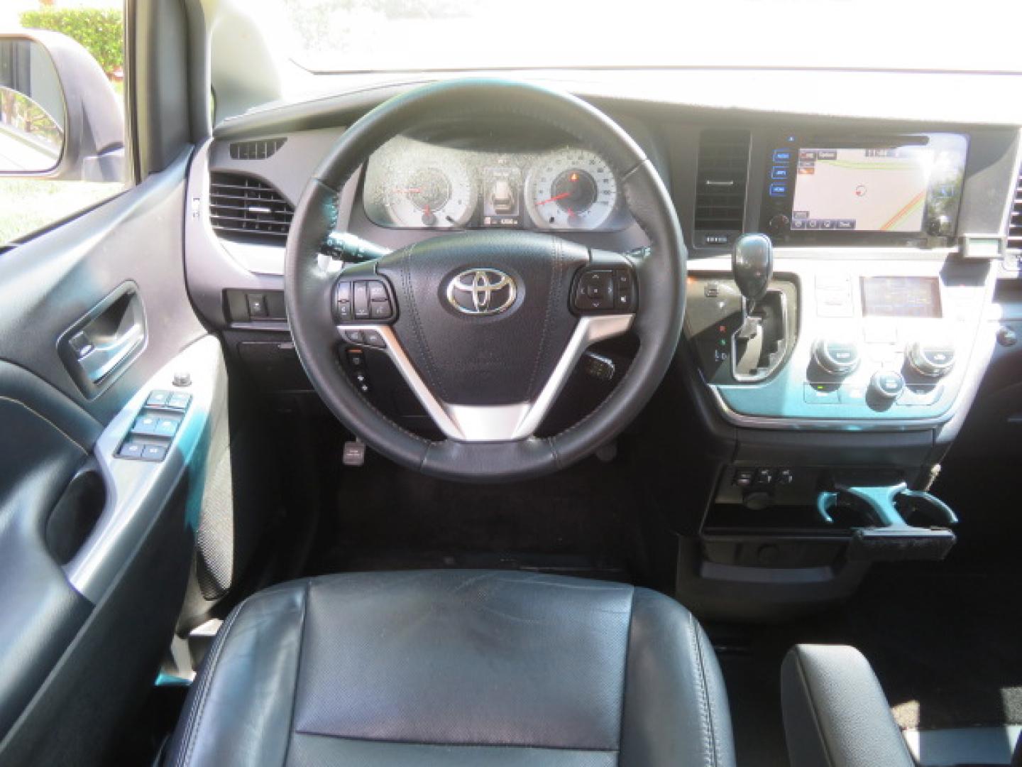 2017 White /Black Toyota Sienna SE 8-Passenger (5TDXZ3DC3HS) with an 3.5L V6 EFI DOHC 24V engine, 8A transmission, located at 4301 Oak Circle #19, Boca Raton, FL, 33431, (954) 561-2499, 26.388472, -80.084045 - You are looking at Gorgeous Low Mileage 2017 Toyota Sienna SE Sport Handicap Van Wheelchair Van VMI Conversion Van with 42K Original Miles, Power Side Entry Ramp with Kneeling Van Function, Q Straint Tie Down System. Quick Release Front Seats, Floor with L Tracks, Black Leather Interior, Premium Sou - Photo#58