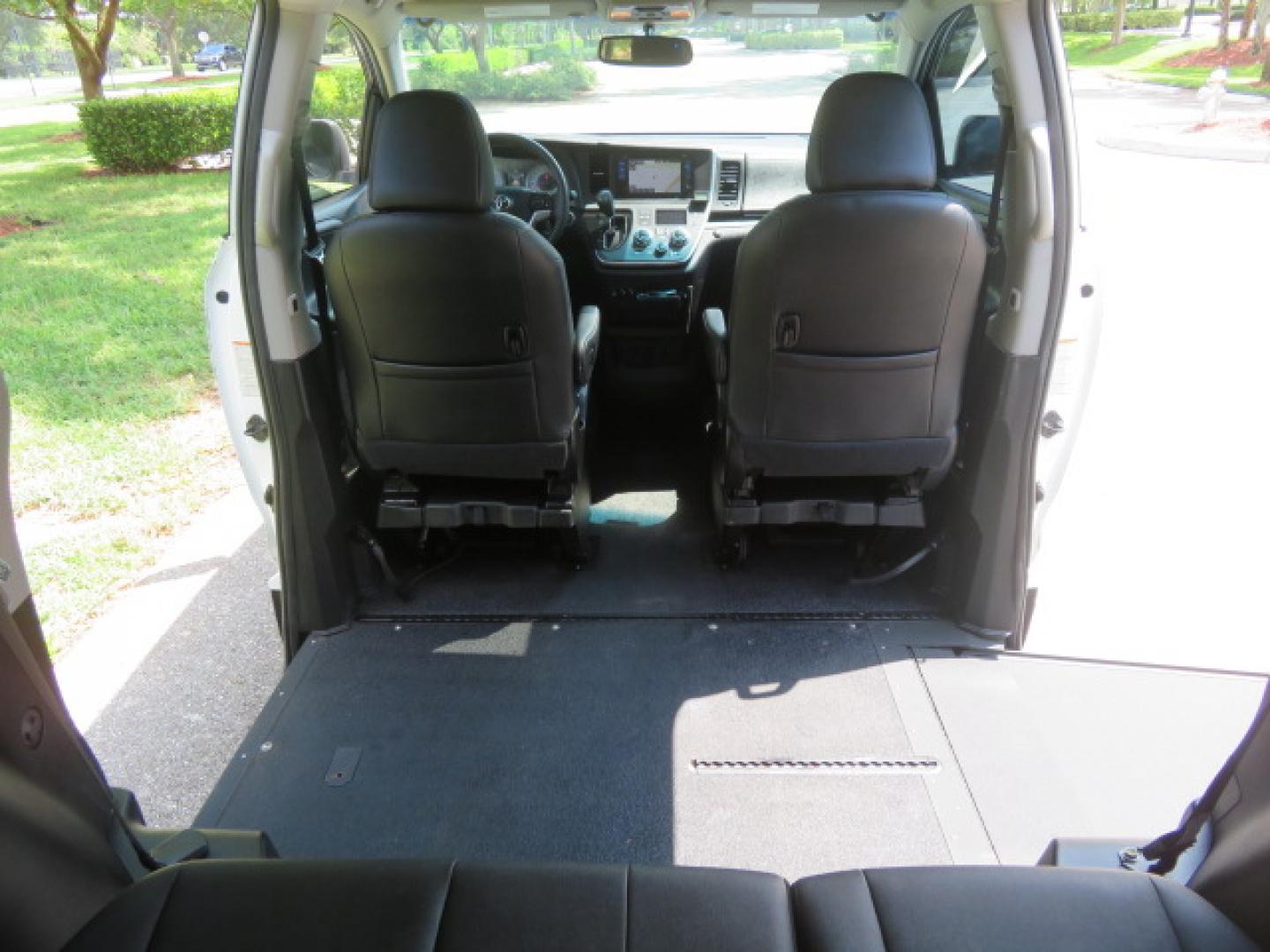2017 White /Black Toyota Sienna SE 8-Passenger (5TDXZ3DC3HS) with an 3.5L V6 EFI DOHC 24V engine, 8A transmission, located at 4301 Oak Circle #19, Boca Raton, FL, 33431, (954) 561-2499, 26.388472, -80.084045 - You are looking at Gorgeous Low Mileage 2017 Toyota Sienna SE Sport Handicap Van Wheelchair Van VMI Conversion Van with 42K Original Miles, Power Side Entry Ramp with Kneeling Van Function, Q Straint Tie Down System. Quick Release Front Seats, Floor with L Tracks, Black Leather Interior, Premium Sou - Photo#70