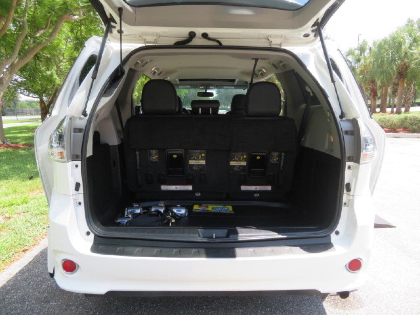 2017 White /Black Toyota Sienna SE 8-Passenger (5TDXZ3DC3HS) with an 3.5L V6 EFI DOHC 24V engine, 8A transmission, located at 4301 Oak Circle #19, Boca Raton, FL, 33431, (954) 561-2499, 26.388472, -80.084045 - You are looking at Gorgeous Low Mileage 2017 Toyota Sienna SE Sport Handicap Van Wheelchair Van VMI Conversion Van with 42K Original Miles, Power Side Entry Ramp with Kneeling Van Function, Q Straint Tie Down System. Quick Release Front Seats, Floor with L Tracks, Black Leather Interior, Premium Sou - Photo#72