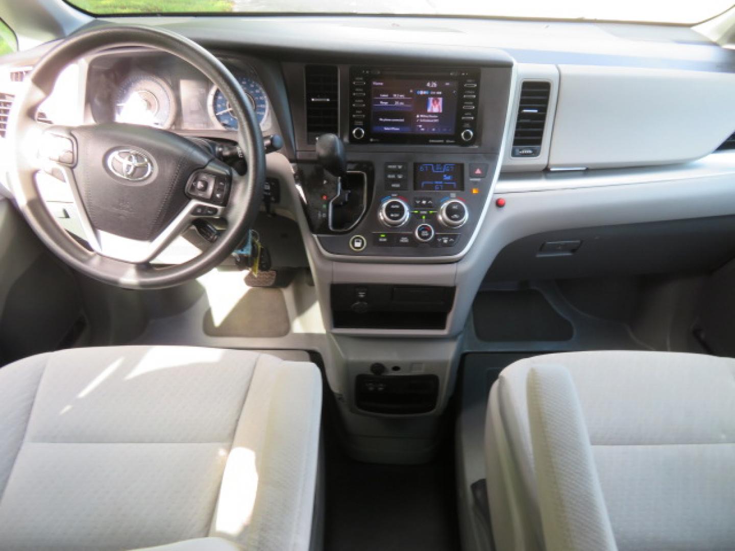 2020 Red /Gray Toyota Sienna LE 8-Passenger (5TDKZ3DC9LS) with an 3.5L V6 EFI DOHC 24V engine, 8A transmission, located at 4301 Oak Circle #19, Boca Raton, FL, 33431, (954) 561-2499, 26.388472, -80.084045 - Photo#48
