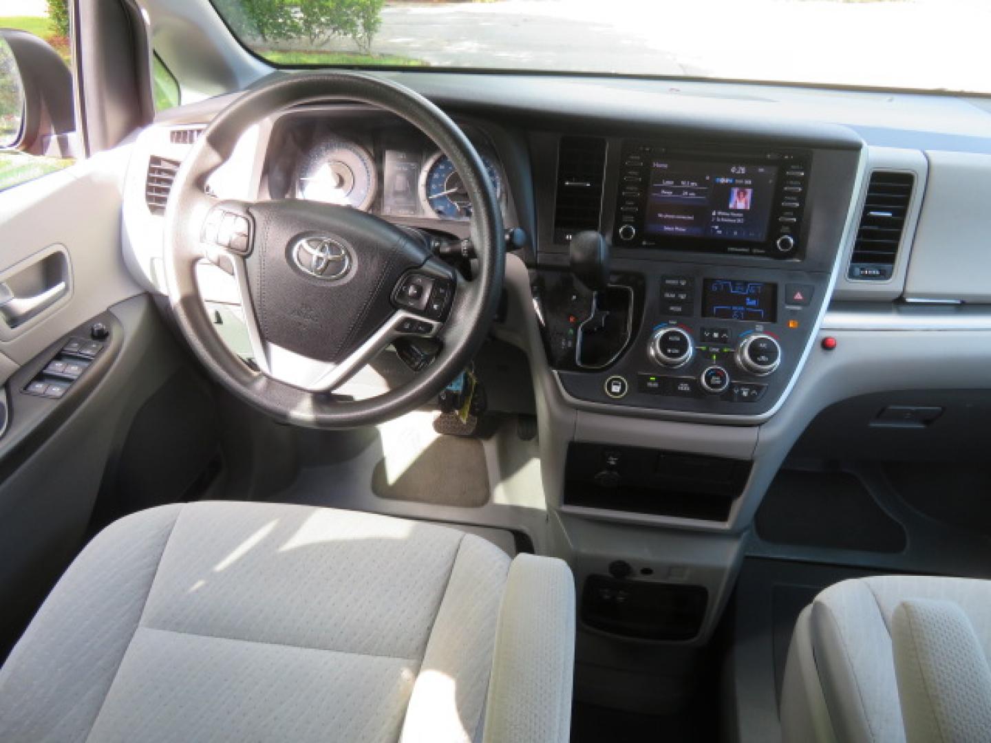 2020 Red /Gray Toyota Sienna LE 8-Passenger (5TDKZ3DC9LS) with an 3.5L V6 EFI DOHC 24V engine, 8A transmission, located at 4301 Oak Circle #19, Boca Raton, FL, 33431, (954) 561-2499, 26.388472, -80.084045 - Photo#50