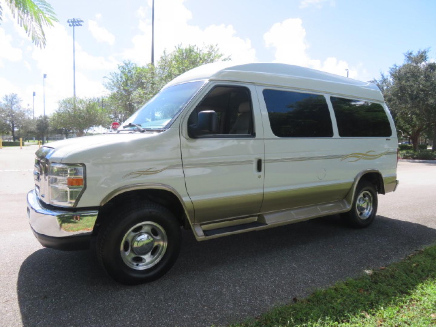2014 White /Tan Ford E-Series Van E-150 (1FTNE1EL8ED) with an 5.4L V8 SOHC 16V FFV engine, 4-Speed Automatic transmission, located at 4301 Oak Circle #19, Boca Raton, FL, 33431, (954) 561-2499, 26.388472, -80.084045 - 2014 Ford E-Series Van E-150 Handicap Wheelchair Conversion Van 38K Original Miles Gorgeous Power Doors Transfer Seat Braun UVL - Photo#10