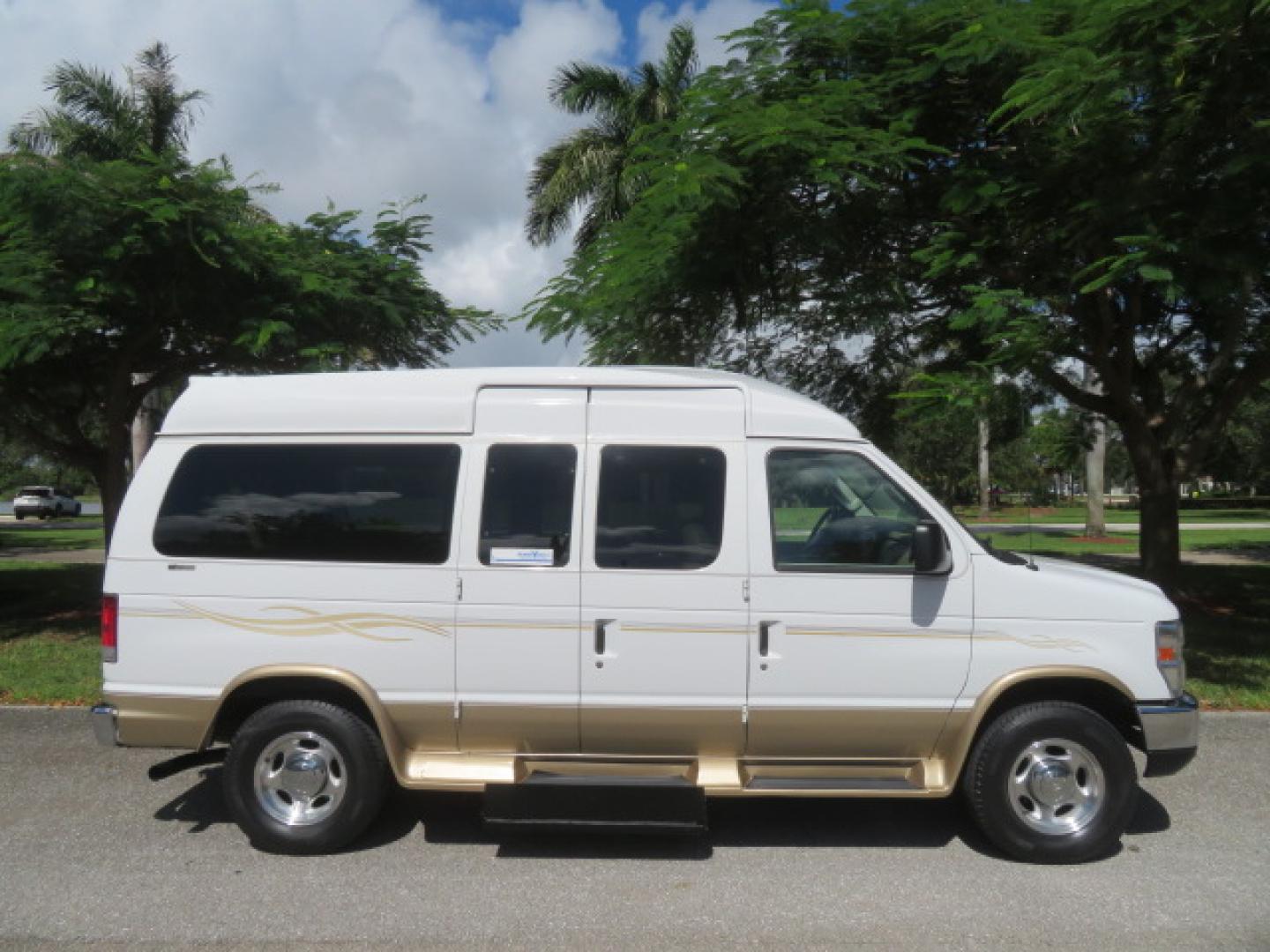 2014 White /Tan Ford E-Series Van E-150 (1FTNE1EL8ED) with an 5.4L V8 SOHC 16V FFV engine, 4-Speed Automatic transmission, located at 4301 Oak Circle #19, Boca Raton, FL, 33431, (954) 561-2499, 26.388472, -80.084045 - 2014 Ford E-Series Van E-150 Handicap Wheelchair Conversion Van 38K Original Miles Gorgeous Power Doors Transfer Seat Braun UVL - Photo#15